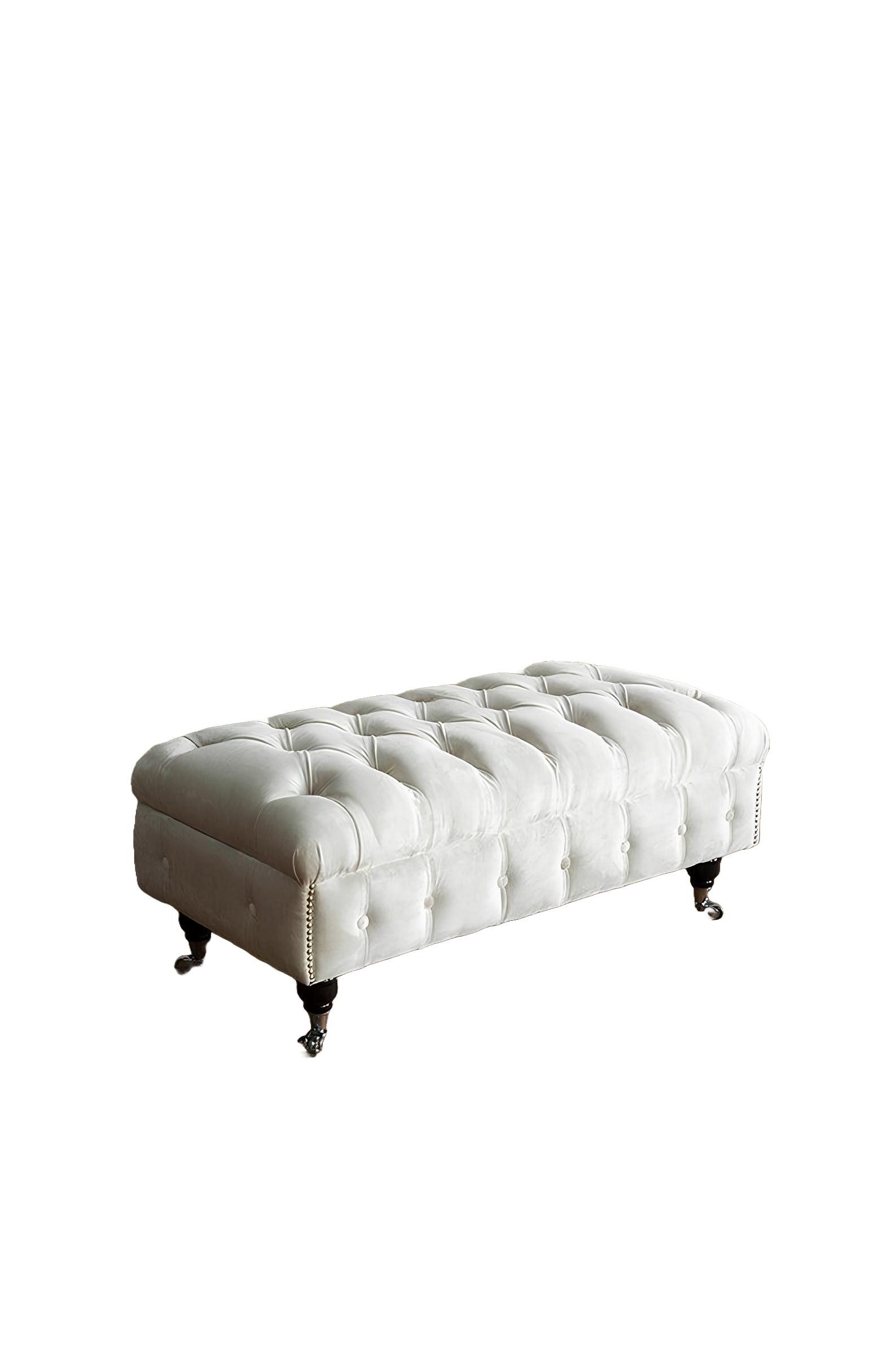 JVmoebel Bettbank Chesterfield Fußhocker Ottomane Hocker Klassisch Relax Sessel Bank Neu (Hocker), Made in Europa