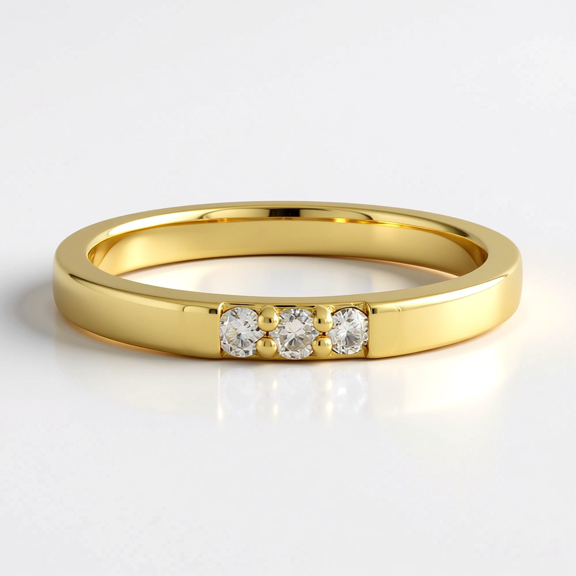 Cavill Diamantring Diamant-Triade – vergoldeter Silberring (1-tlg)