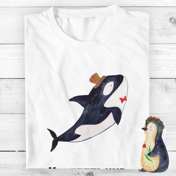 Mr. & Mrs. Panda T-Shirt Orca Zylinder - Weiß - Geschenk, Nachthemd, Urlaub, Shirt, Meerestier (1-tlg)