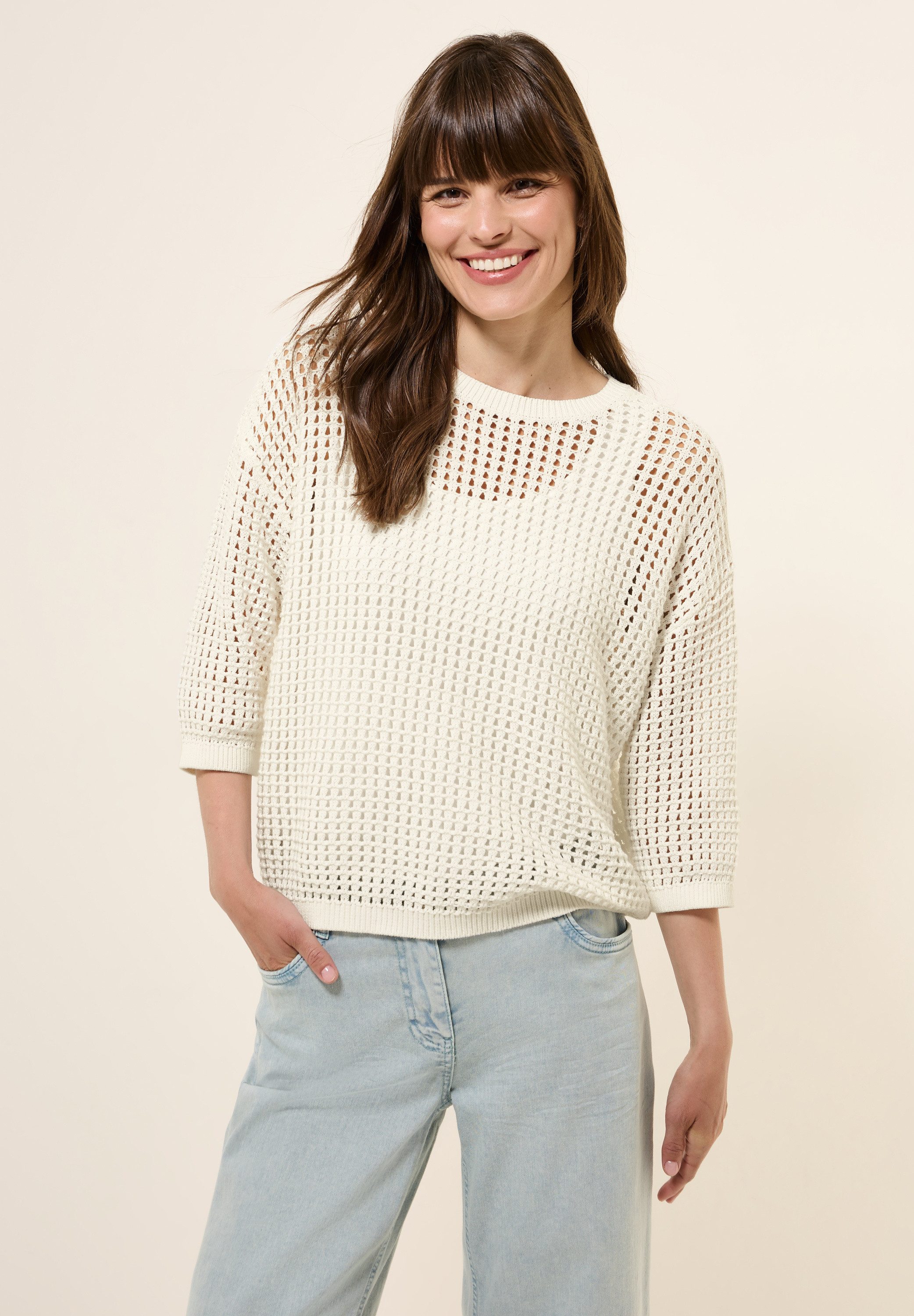 CECIL Strickpullover in Häkel-Optik günstig online kaufen