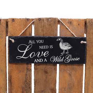 Dekolando Hängedekoration Wildgans 22x8cm All you need is Love and a Wild Goose
