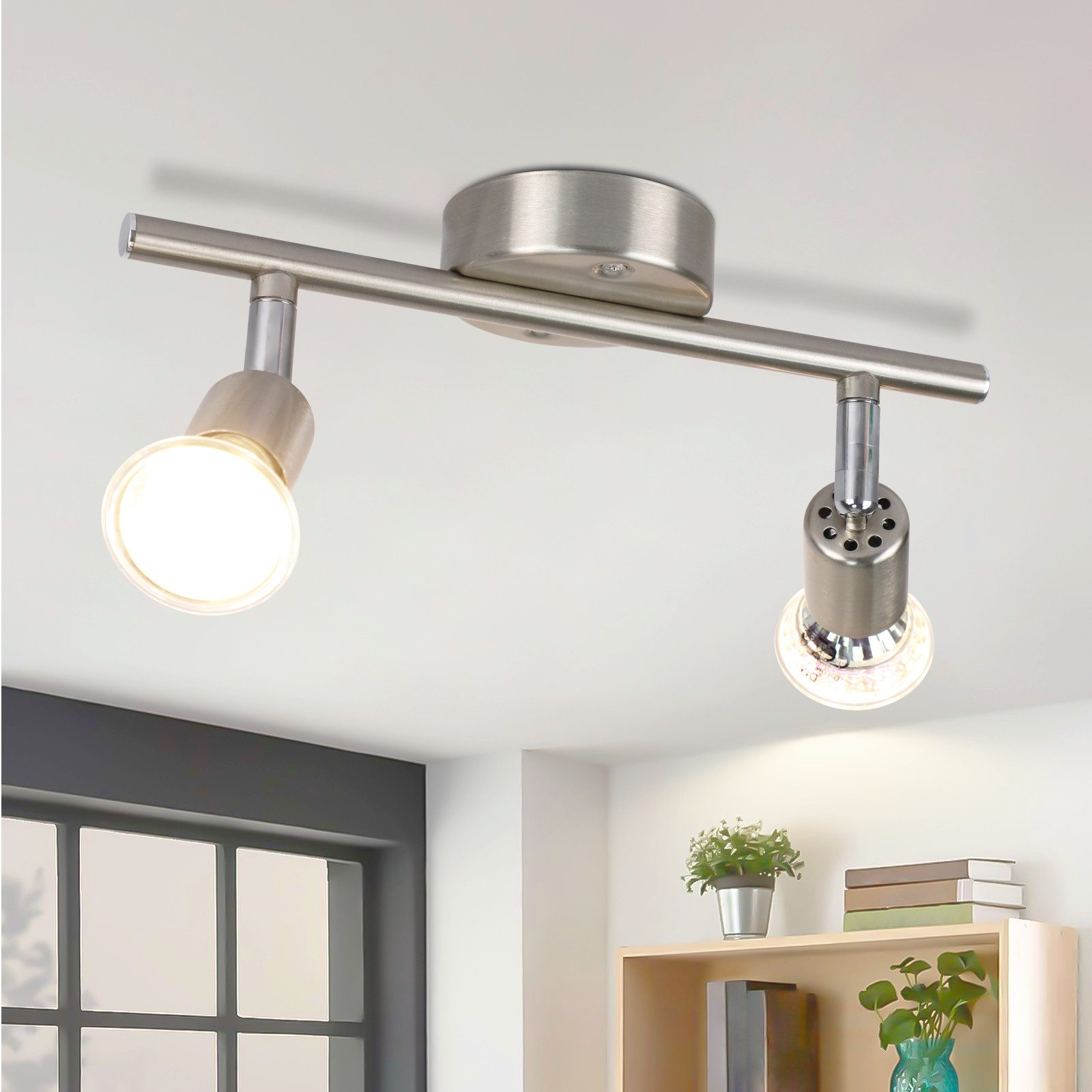 ZMH Deckenstrahler GU10 1/2/3/4 Flammig Modern Deckenleuchte Flur Leuchtmittel Enthalten, LED wechselbar, Schwenbar 350° Industrial Schlafzimmerlampe