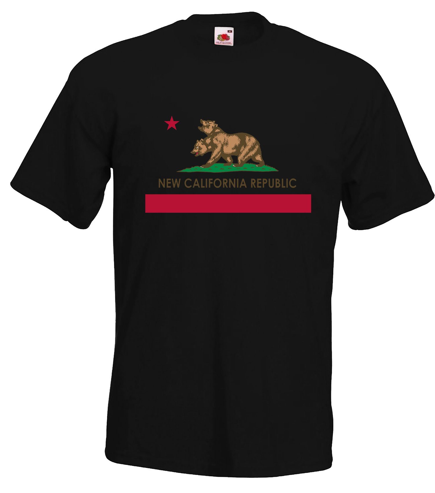 Youth Designz T-Shirt New Cali Rep Herren T-Shirt Mit trendigem Frontprint Schwarz