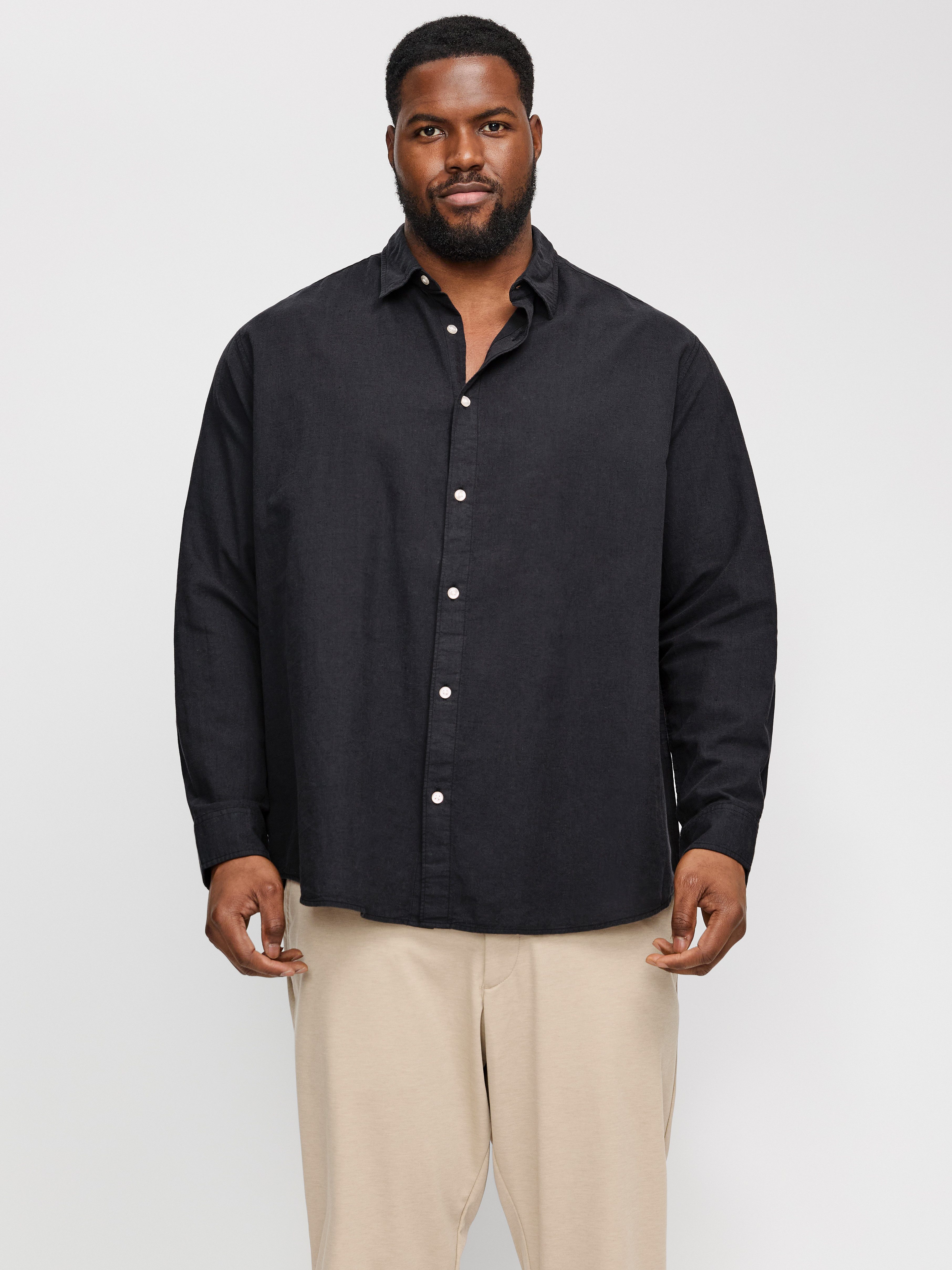 Jack & Jones PlusSize Langarmhemd JJEBREEZE SHIRT LS SN PLS mit Hemdkragen
