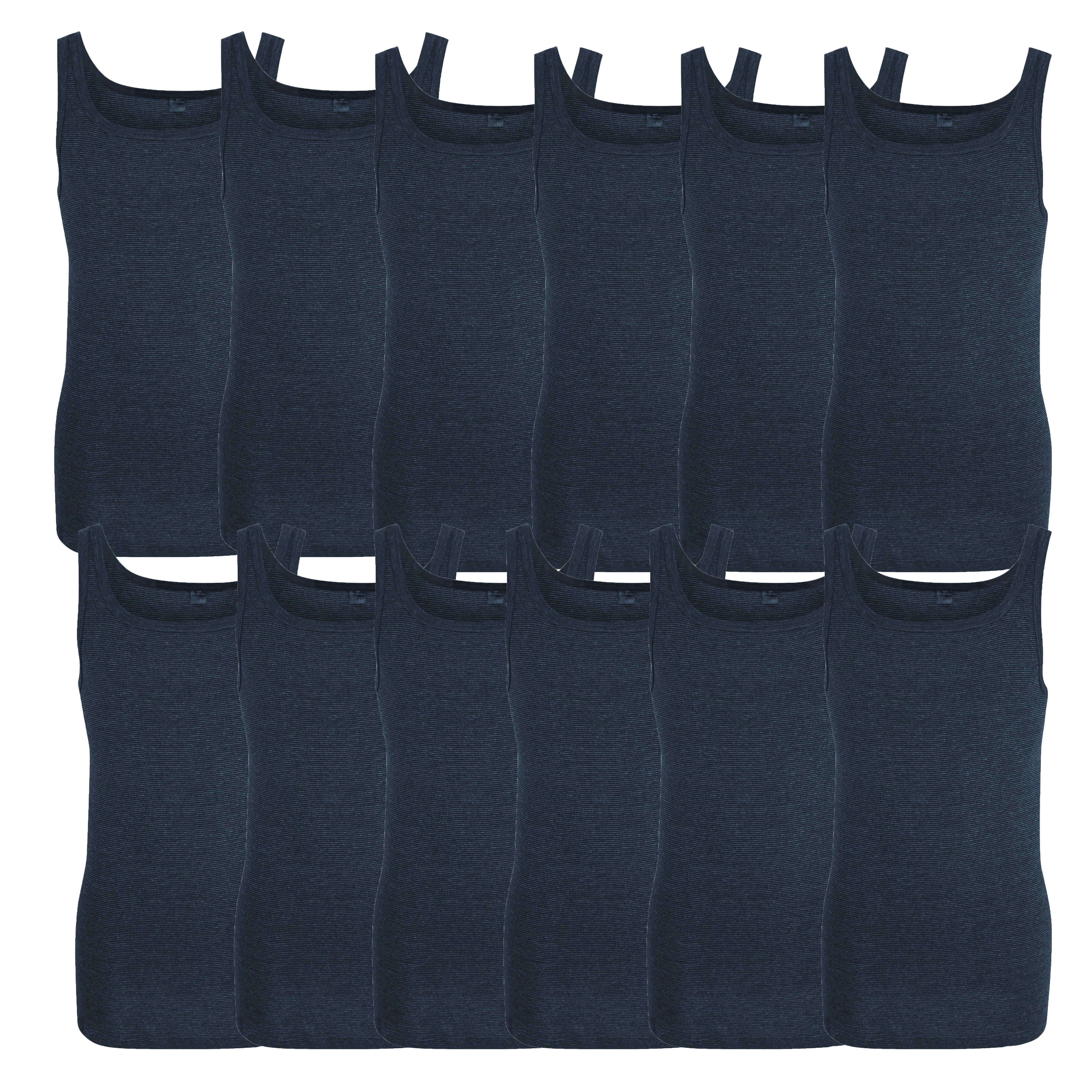 Pack) (12-St., Unterhemd Qualität Feinripp 12er Herren Pack blau GÖTZBURG 12er Unterhemden