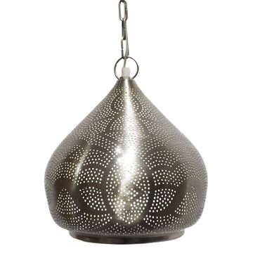 Marrakesch Orient & Mediterran Interior Deckenleuchte Orientalische Lampe Pendelleuchte Maysa 27cm Silber