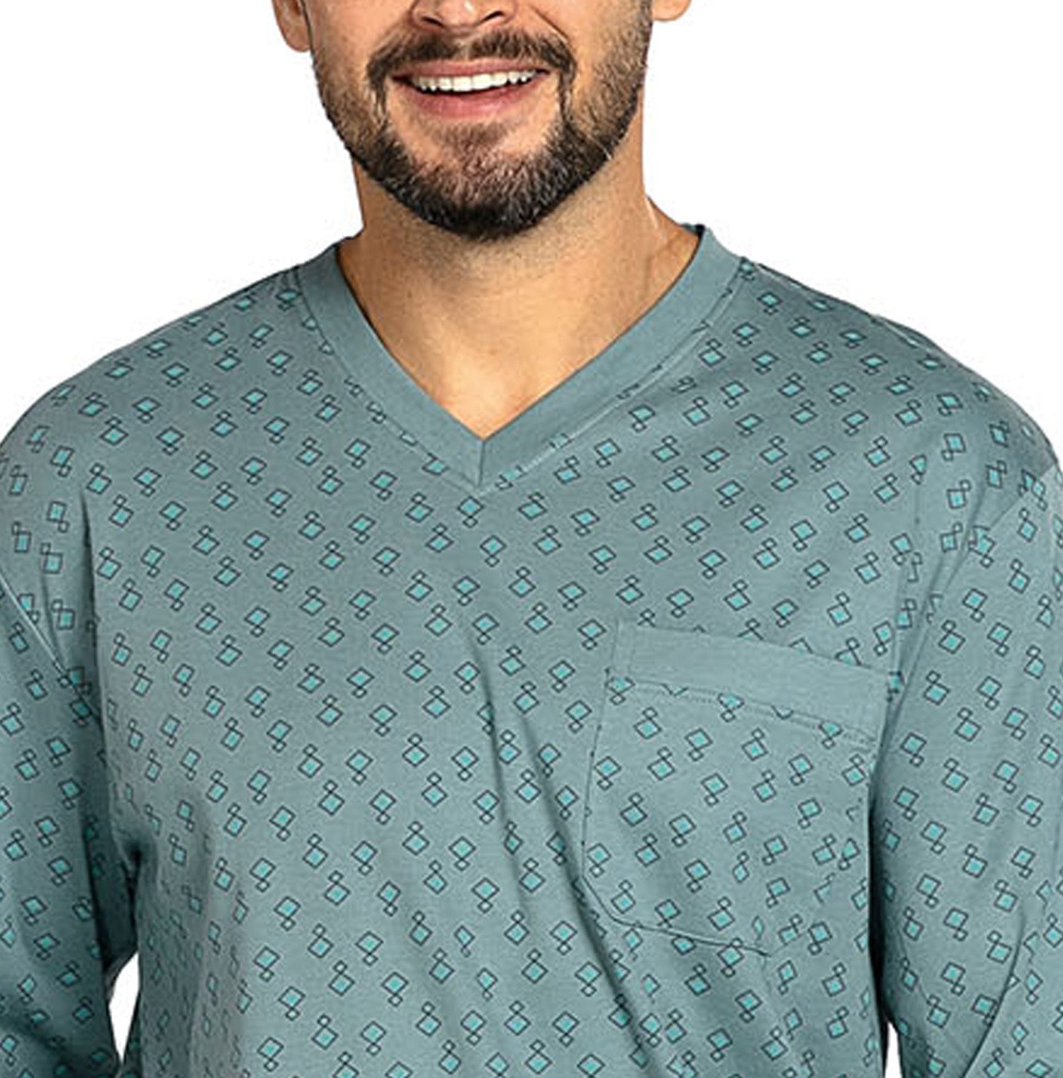 Comte Schlafanzug Gentle Frost (Set, 2 tlg., 2-teilig) Herren Pyjama lang Langarm Interlock Baumwolle große Größen