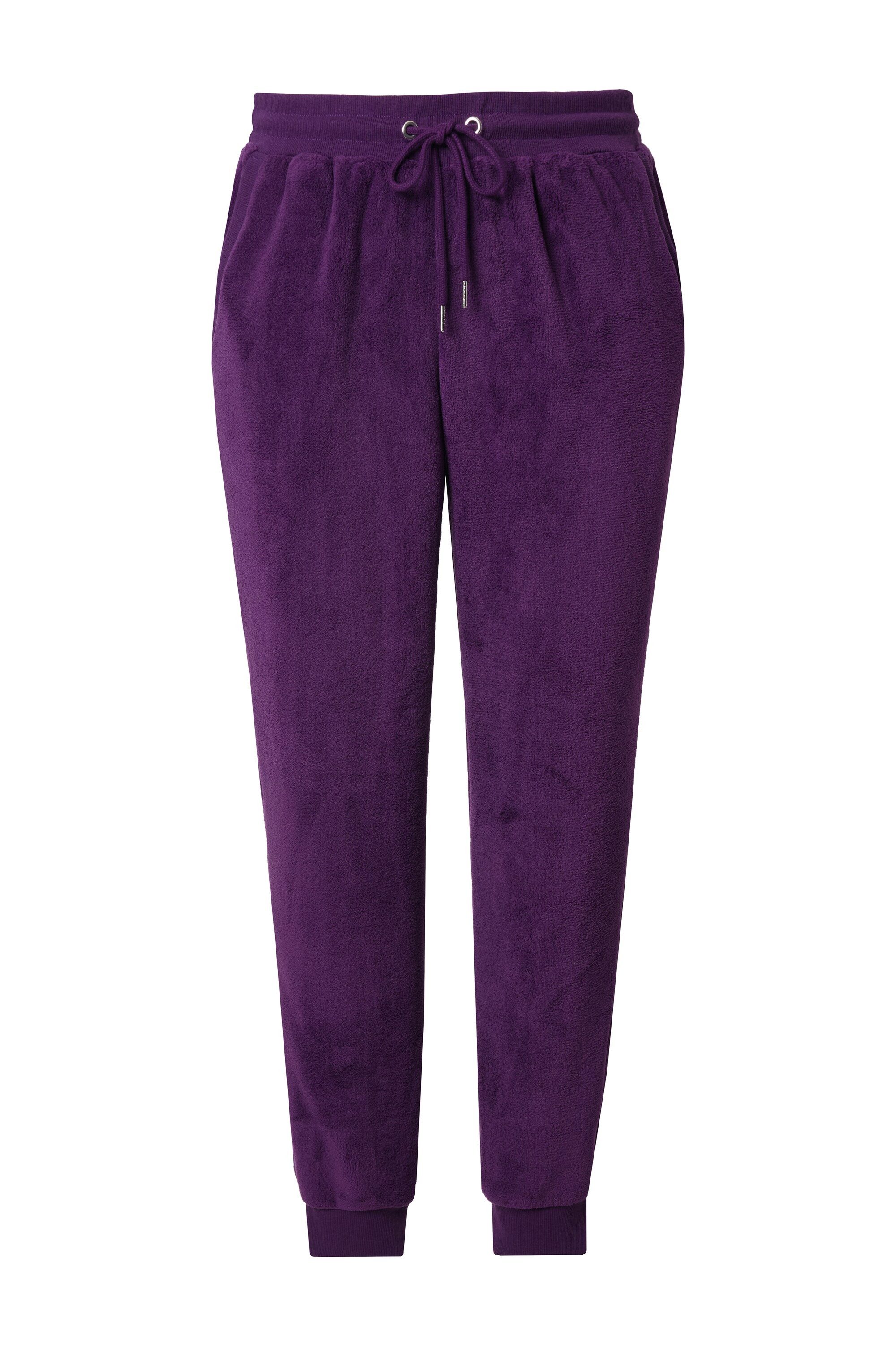 Ulla Popken Homewearhose Homewear-Hose Plüsch Elastikbund günstig online kaufen
