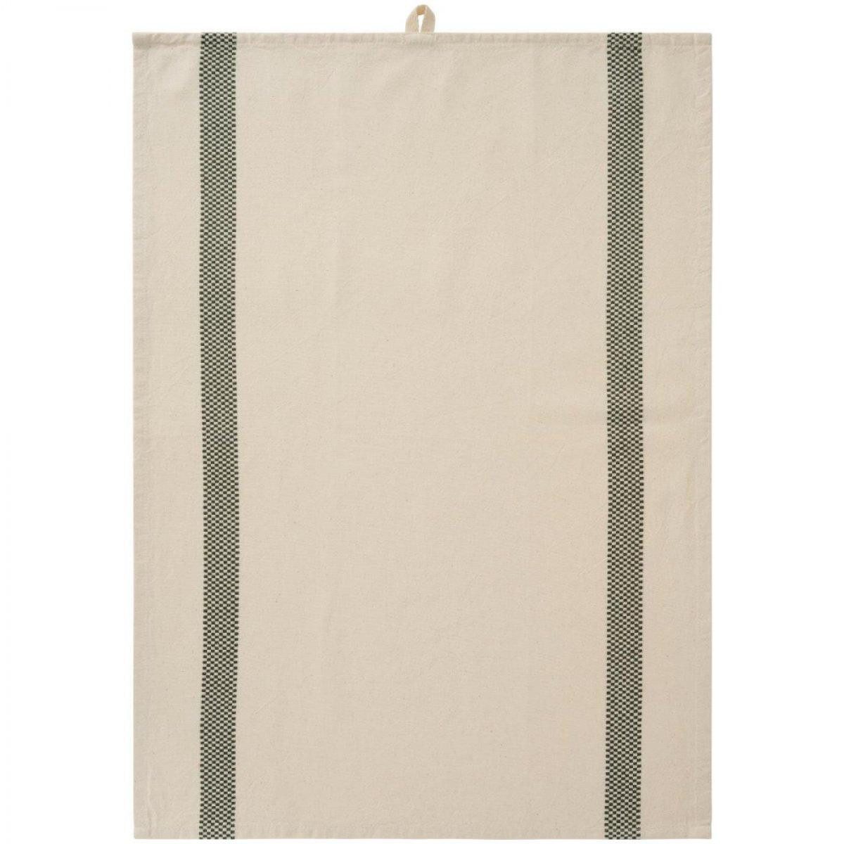 Ib Laursen Geschirrtuch Ib Laursen Geschirrtuch Chloe Karostreifen Natur Moosgrün (50x70cm)