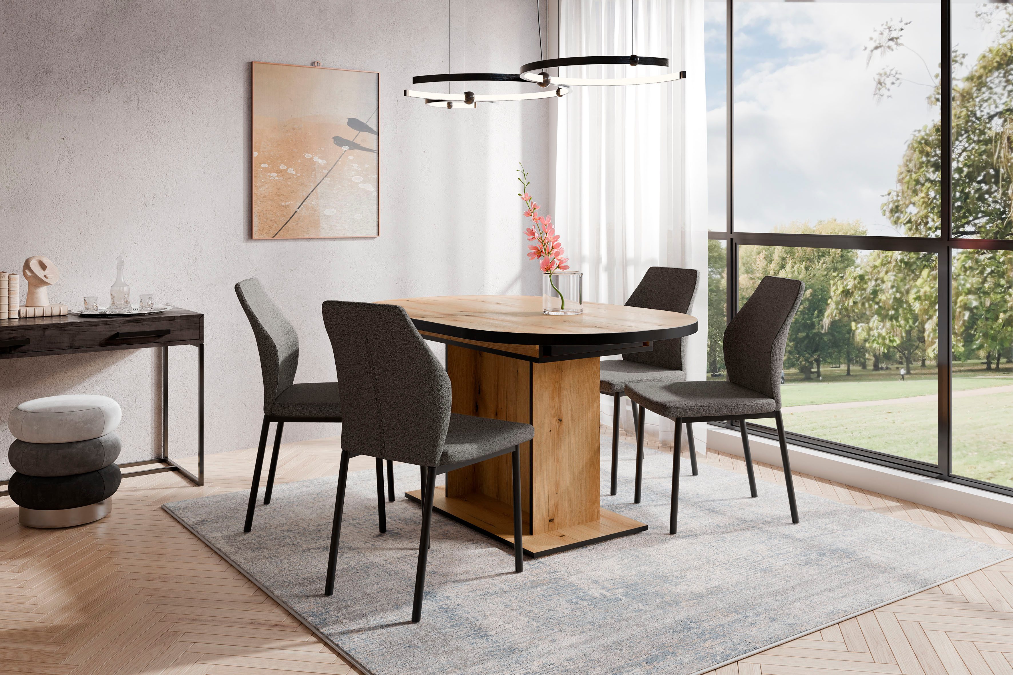 OTTO home Essgruppe "Basel, Tischgruppe mit Ausziehtisch" Set, 5 Stk. tlg. günstig online kaufen