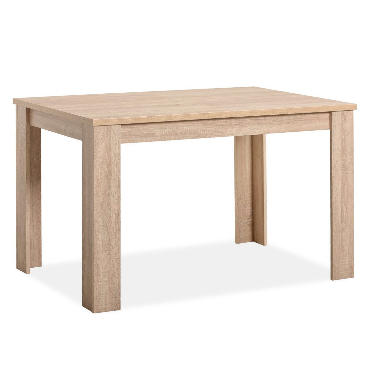 Homestyle4u Esstisch Esszimmertisch Holztisch Küchentisch Massiv Weiß / Eiche klein Küche, 120x80, ausziehbar/erweiterbar