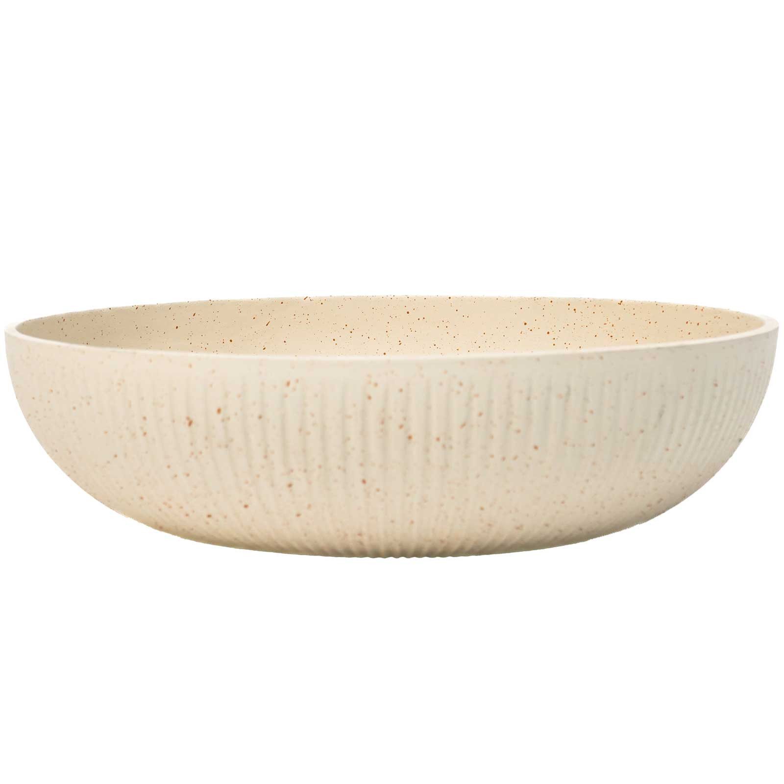 VIVANNO Pflanzschale Fiberglas PLANA Schale - Beige Matt Mit Muster (1 St), 34x9 cm