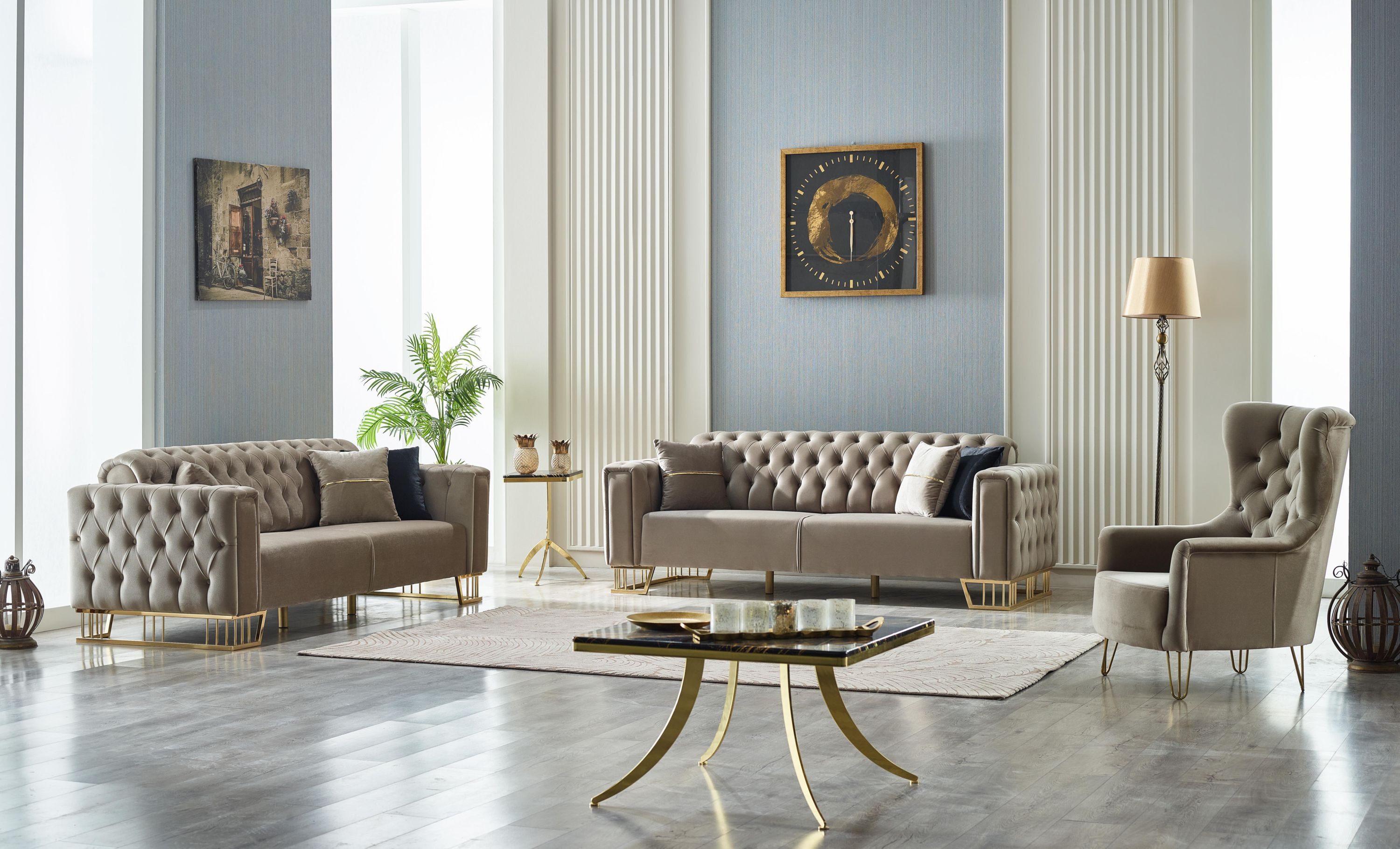 Villa Möbel Polstergarnitur Royce Beige, (Set, günstig online kaufen