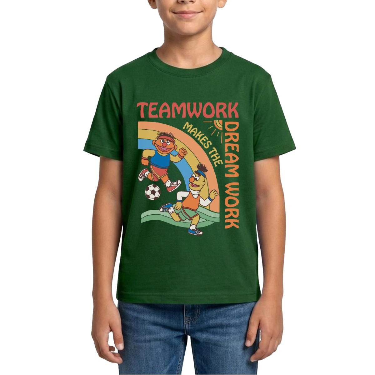 Spreadshirt T-Shirt Sesamstraße Teamwork Makes The Dream Work Teenager T-Shirt (1-tlg)