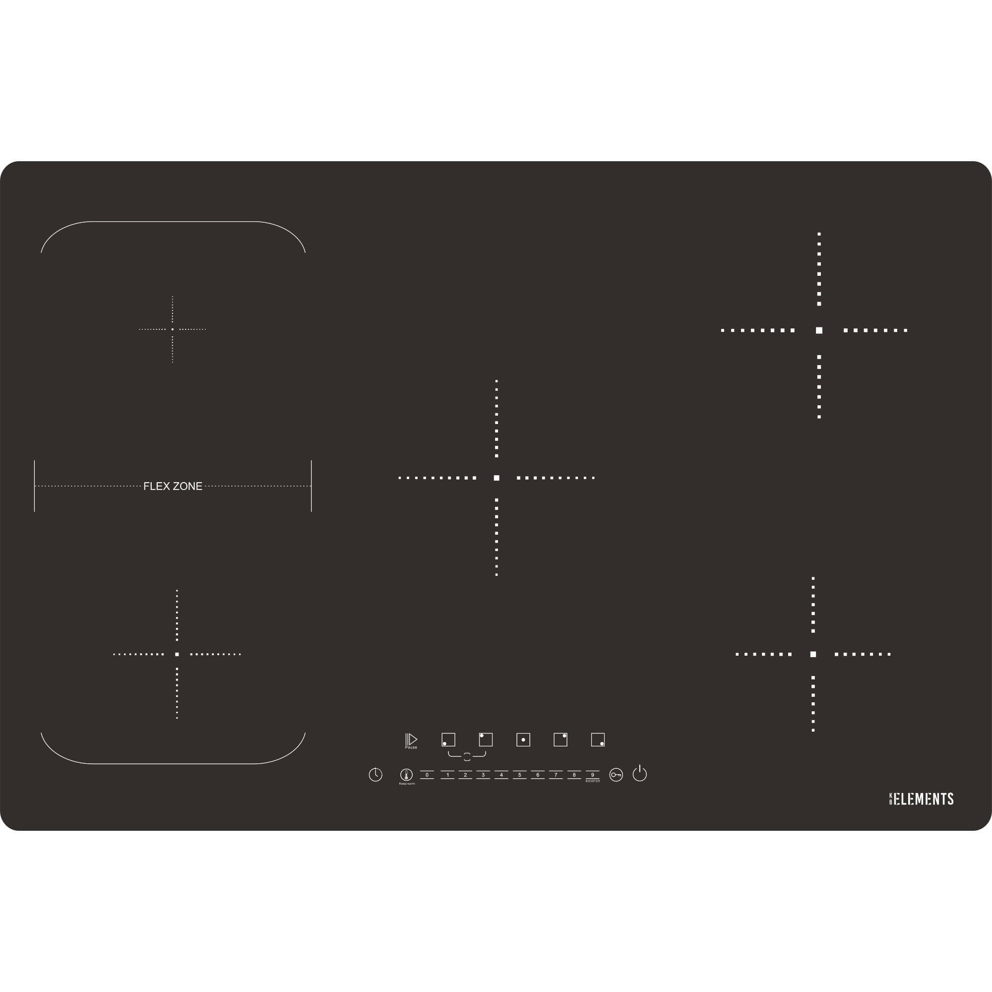 KB Elements Induktions-Kochfeld ELK105, Warmhaltefunktion, Flexzone, Time, Kindersischerung