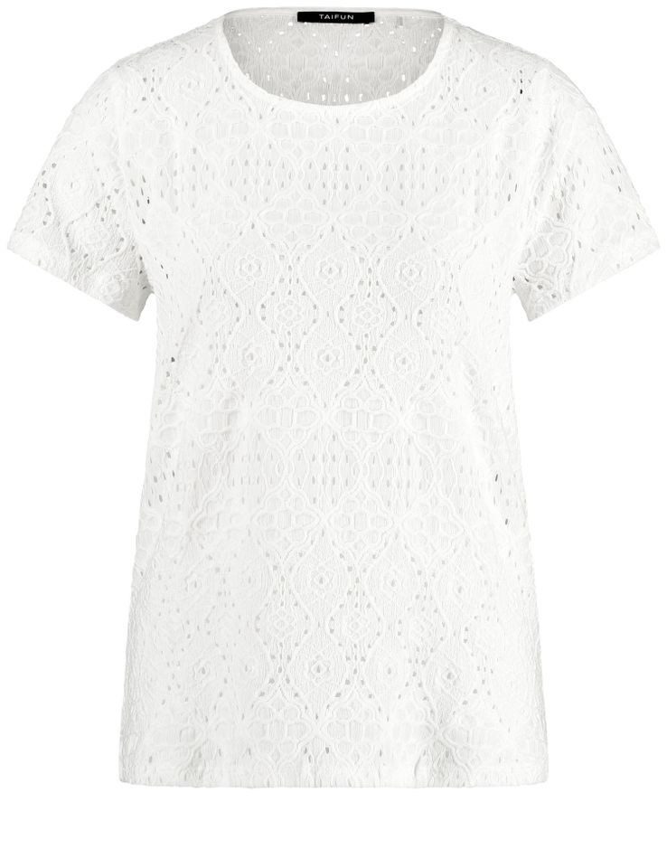 T-Shirt – sommerliches T-Shirt mit feinem Lochmuster
