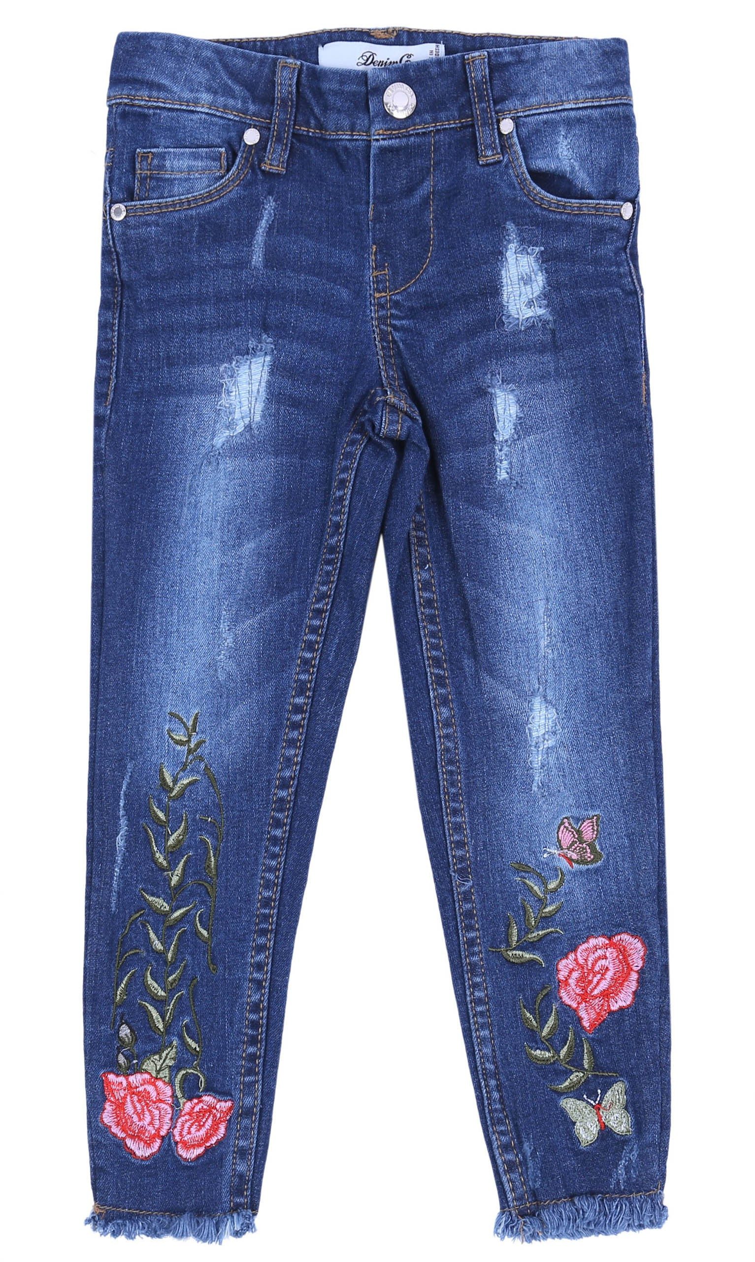 Sarcia.eu Lange Unterhose Jeanshose mit Rosen gemusert DENIM CO. 2-3 Jahre