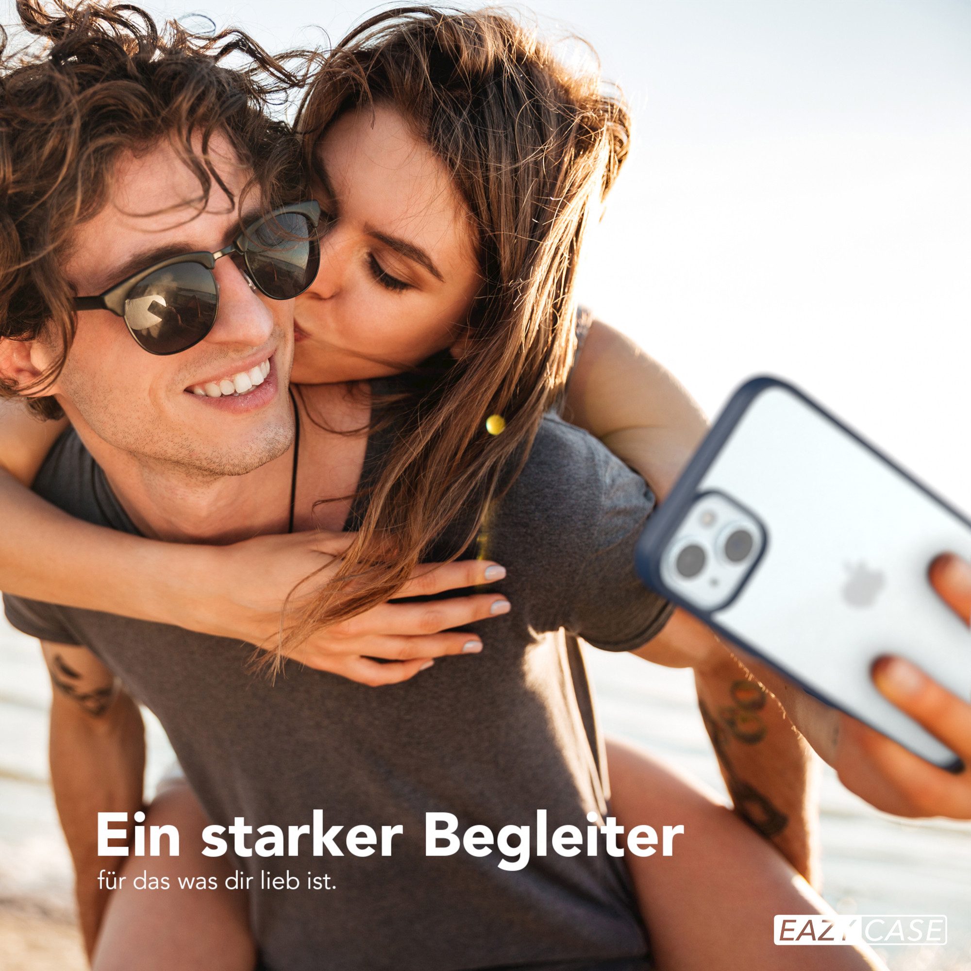 EAZY CASE Handyhülle Bumper Case für Apple iPhone 15 Plus 6,7 Zoll, Handyhülle Dünn mit Kameraschutz Hybrid Handyhülle Rand Nacht Blau – Bild 2 von 5