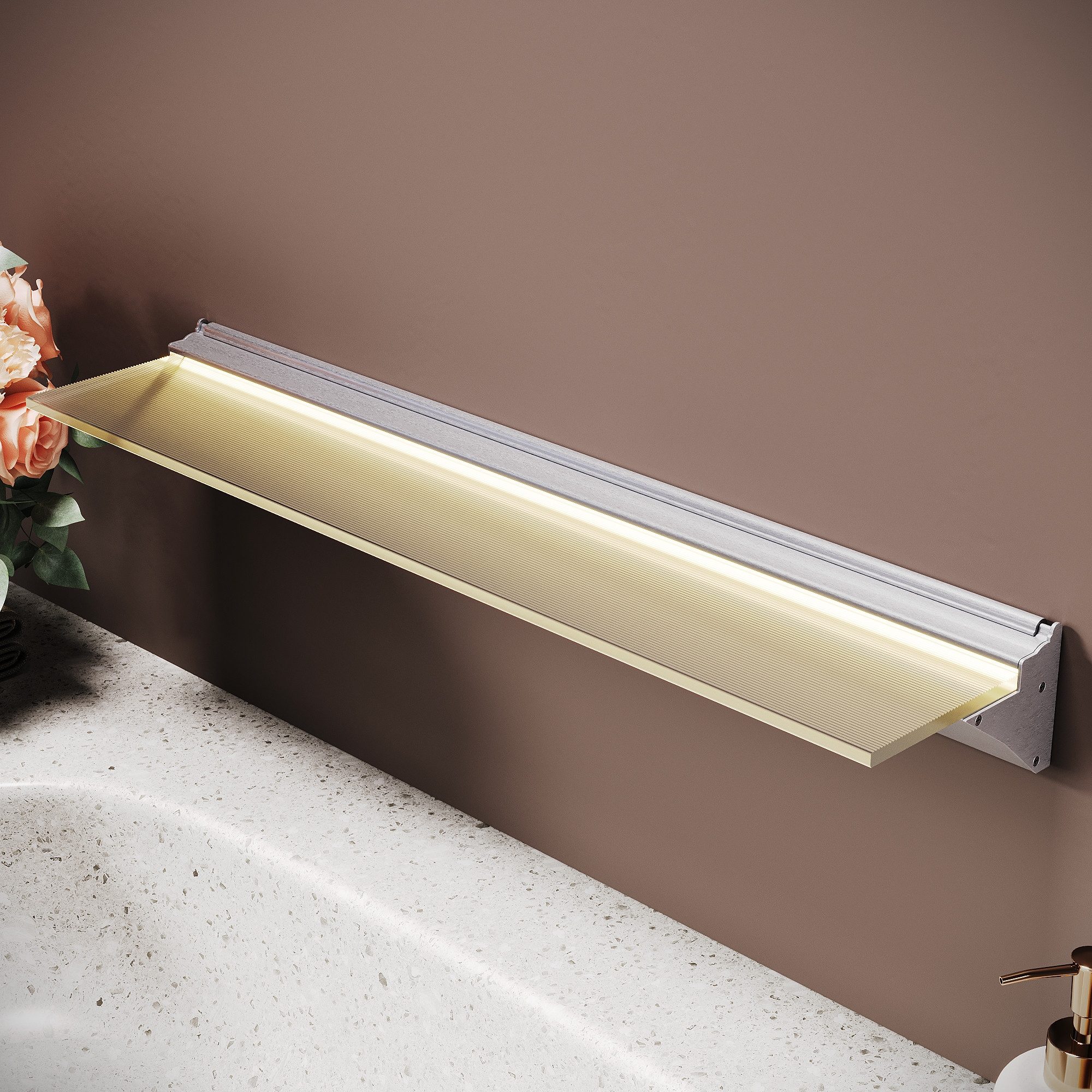 SONNI Wandregal LED-Wandregal mit Beleuchtung & Sensor-3 Lichtfarben,50-100cm, Intelligente Sensorsteuerung mit dreifacher Farbtemperaturumschaltung