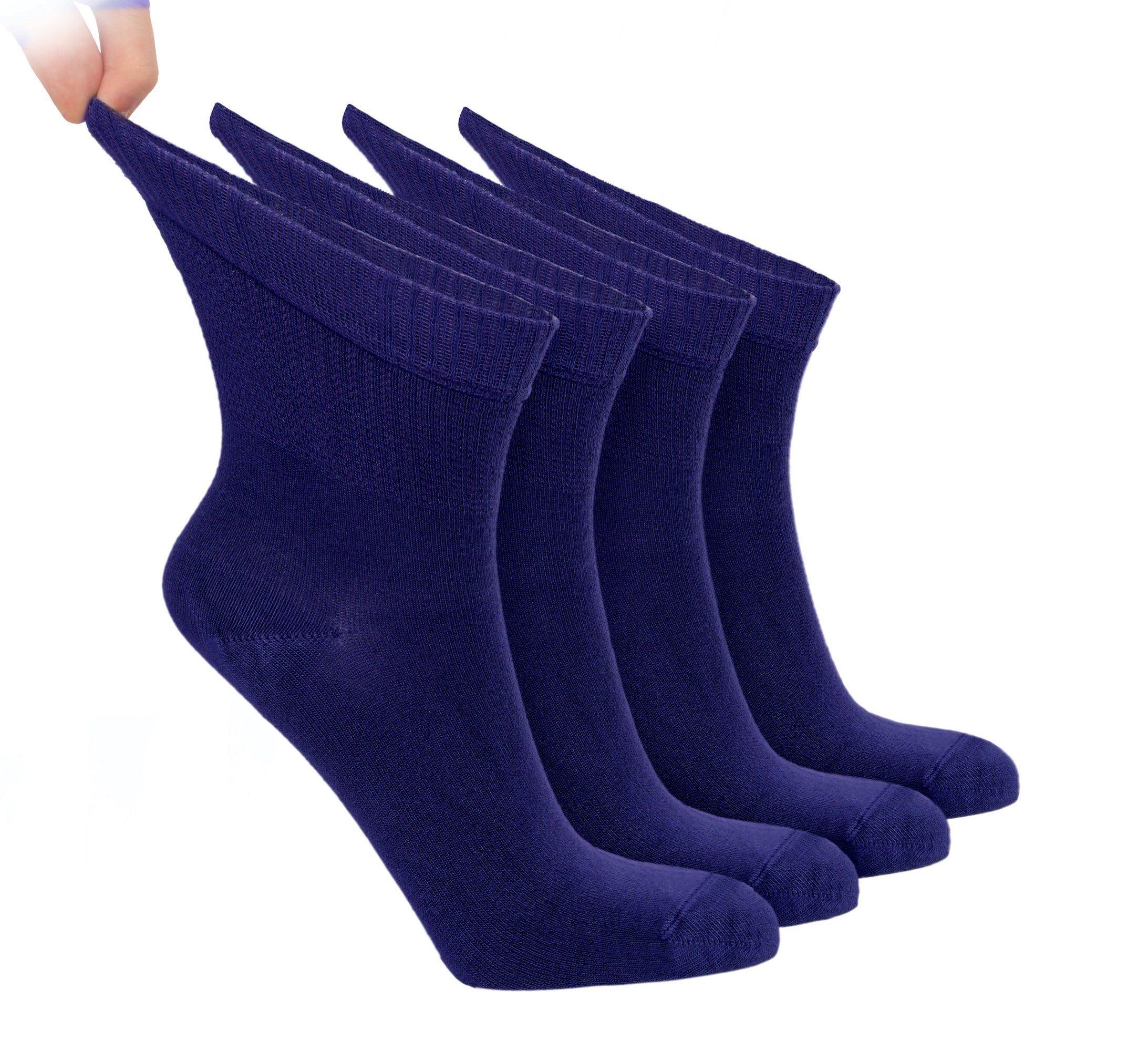 Diabetikersocken (Beutel, NoblesBox Damensocken Bambussocken Blau Paar) 4