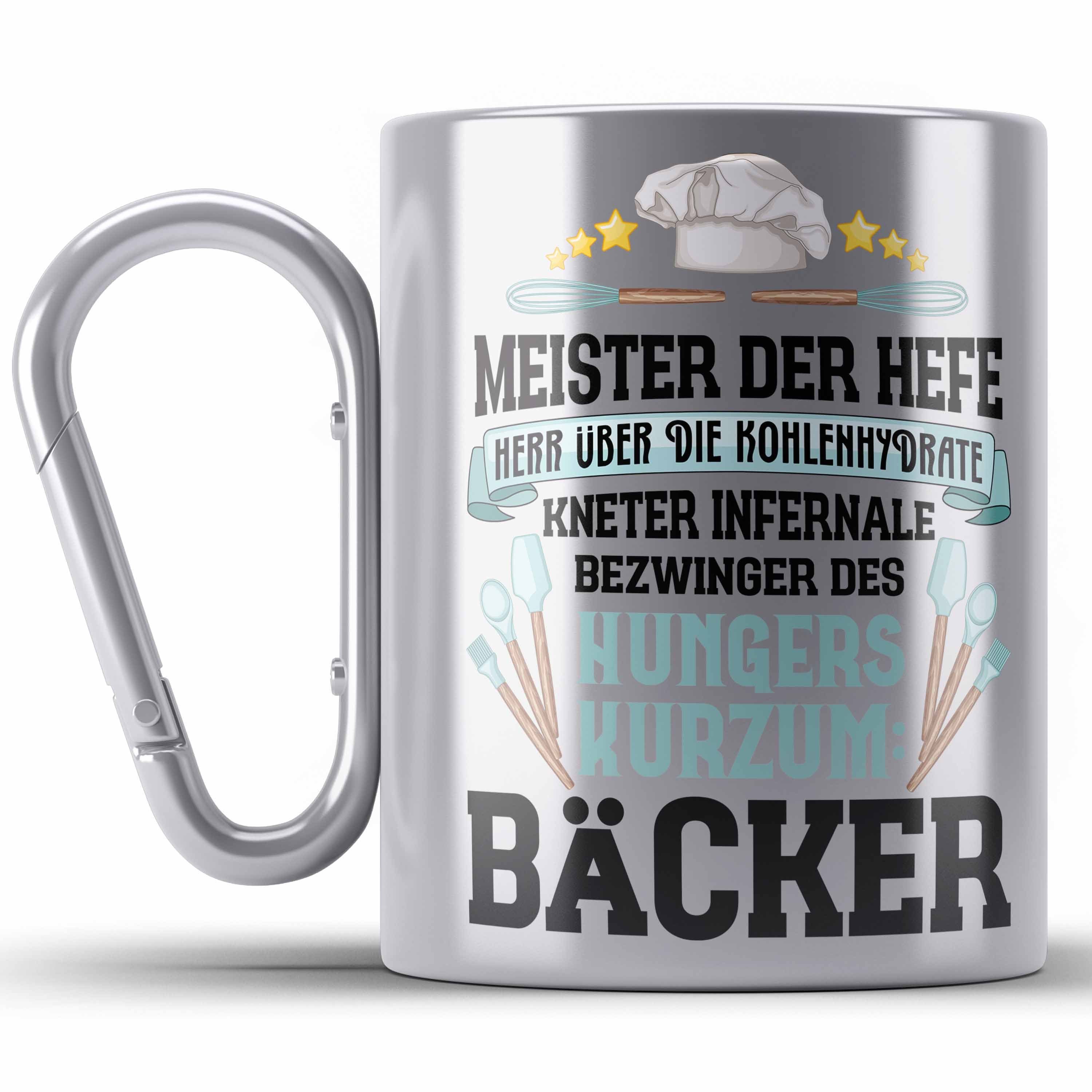 Trendation Thermotasse Bäcker Edelstahl Tasse mit Spruch Geschenkidee Bäckerin Geschenk Männe