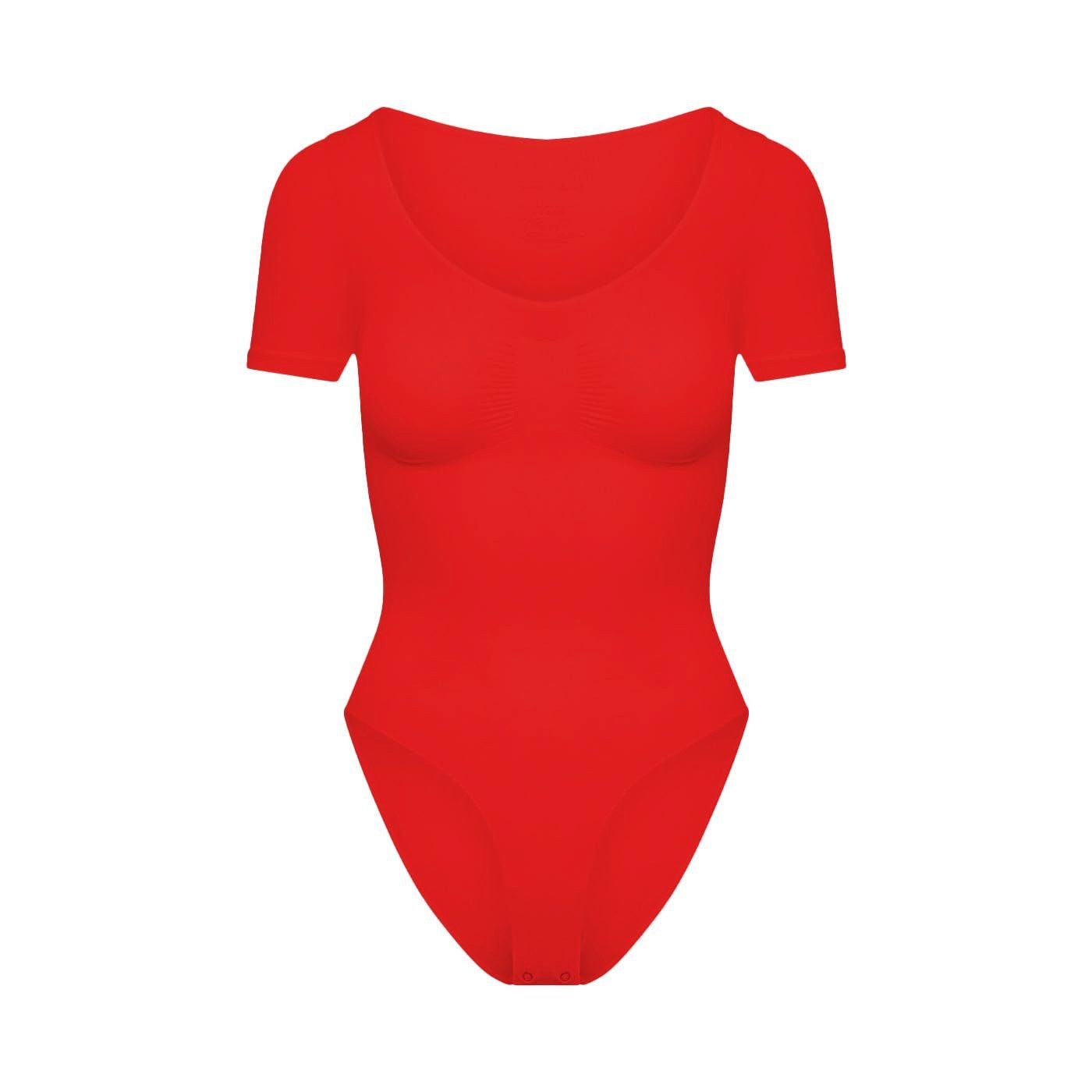 cfab (creamy fabrics) Miederbody T-Shirt Bodysuit Sculpting Shapewear mit Slip-Fire Red-2XL (1-tlg) Figurformend