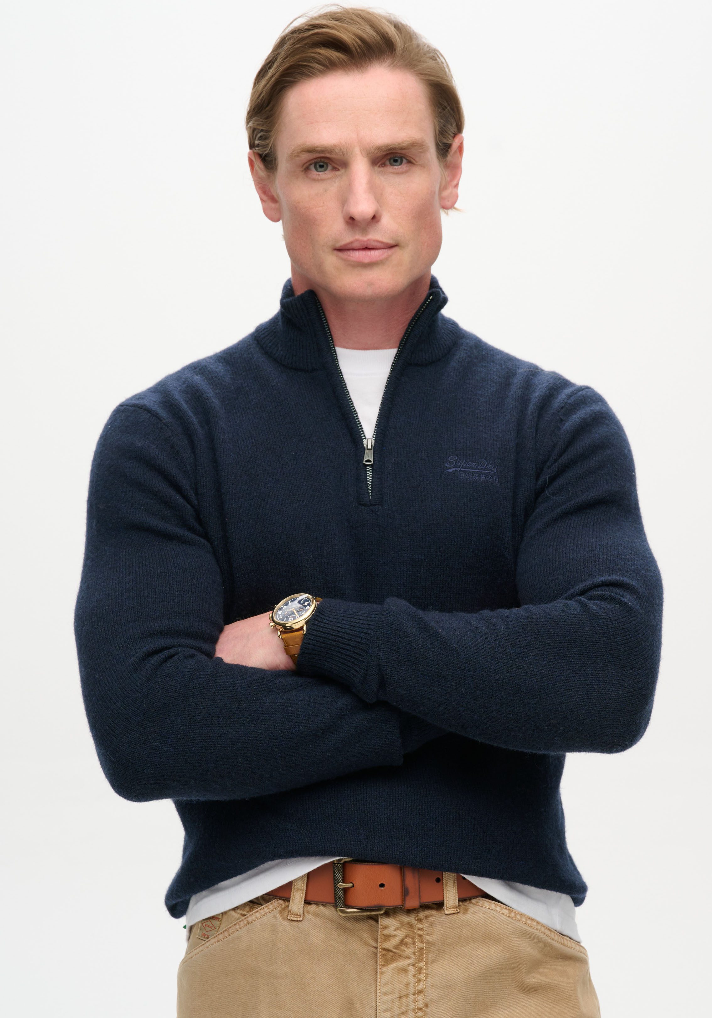 Strickpullover ESSENTIAL EMB KNIT HALF ZIP