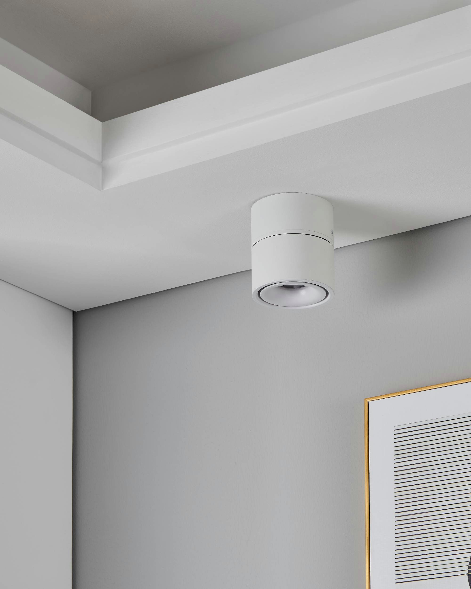 EGLO Deckenleuchte Bohoyo Halb-Einbaustrahler, kegelförmig, Flurlampe, Aufbaulampe, Lampe, LED fest integriert, Warmweiß, Spot - Einbauleuchte - weiß - 1X8W inkl.