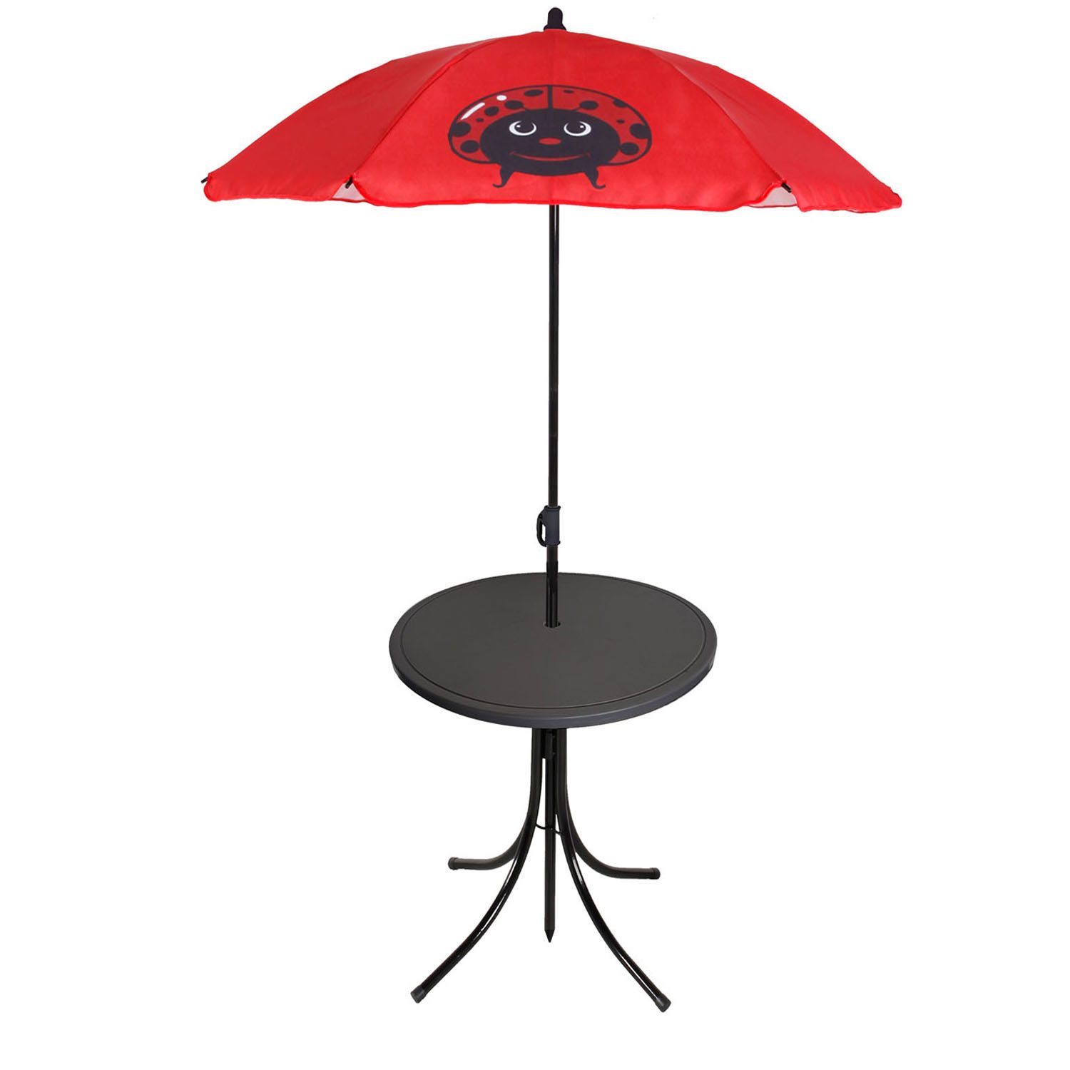 Mojawo Essgruppe 4tlg Kinder Campingmöbel Set 2 x Campingstuhl + Tisch + Sonnenschirm