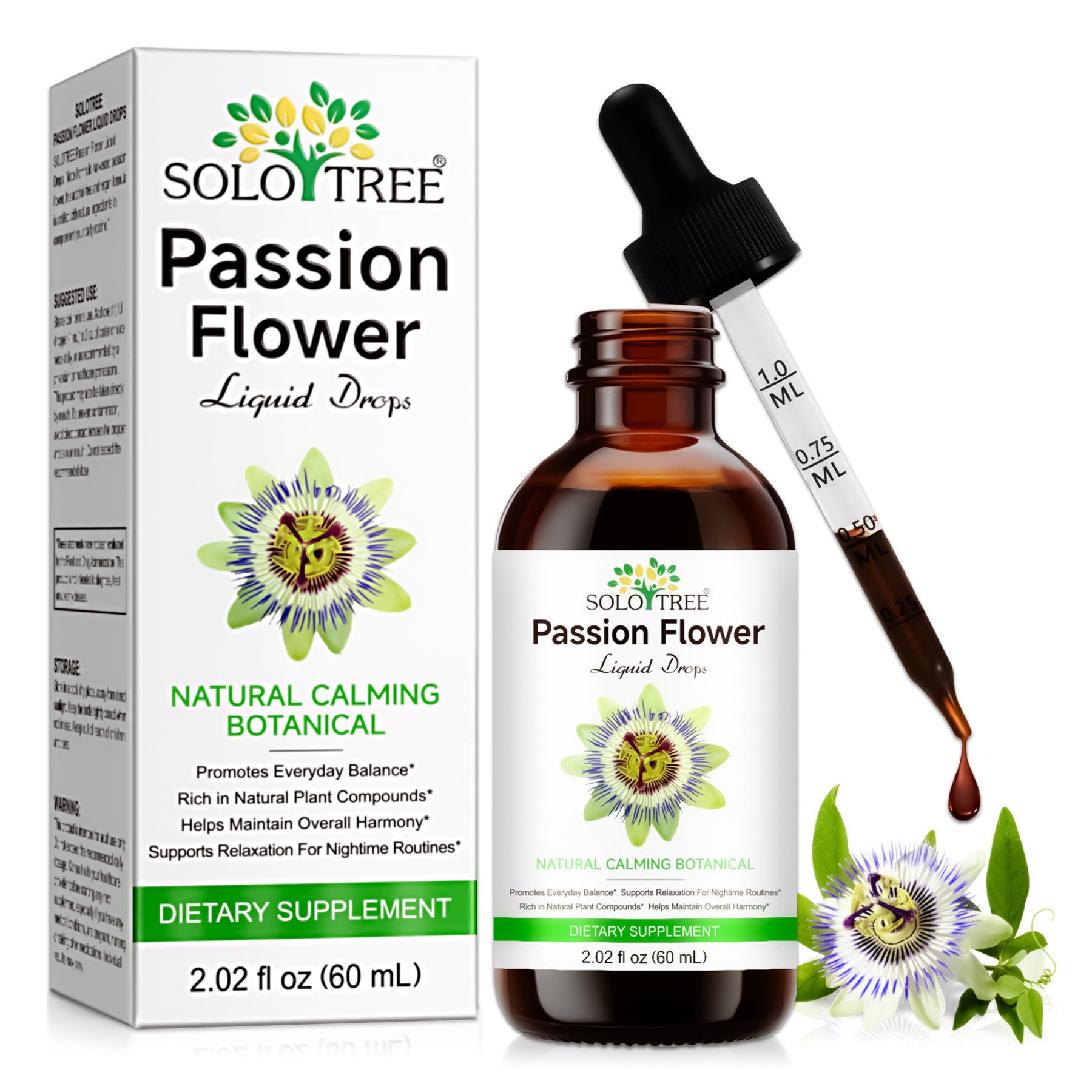 ALIVER Passionsblume Tropfen für Ruhe Entspannung besseren Schlaf Natürlich Tropfen, Nahrungsergänzungsmittel, Tropfen, Vegan, Schlaf