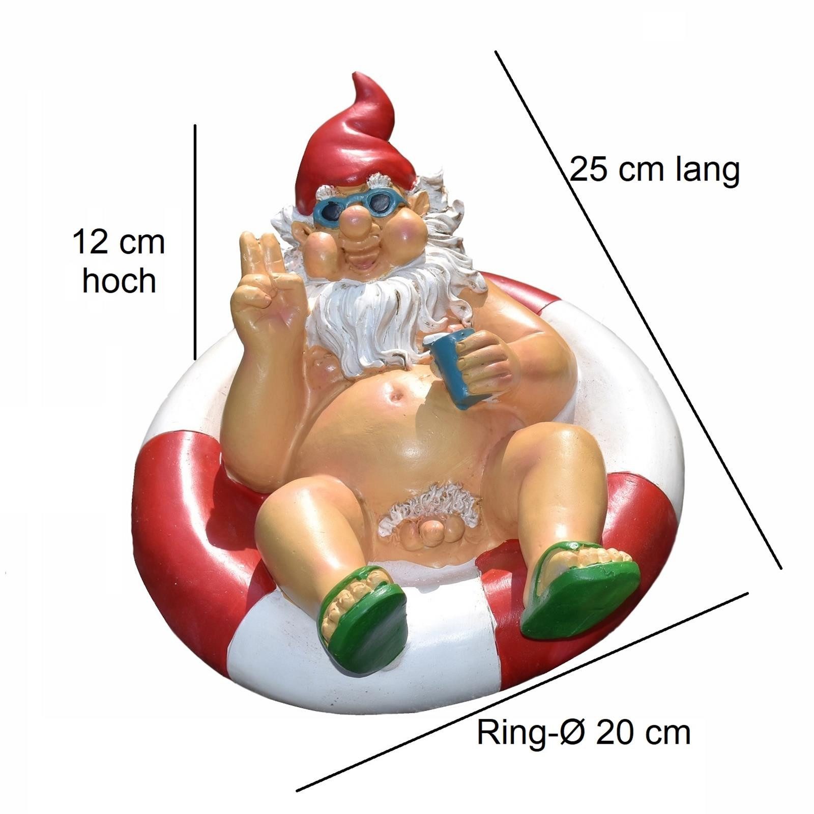 Geschenkestadl Gartenzwerg Nackter Zwerg im Badering günstig online kaufen
