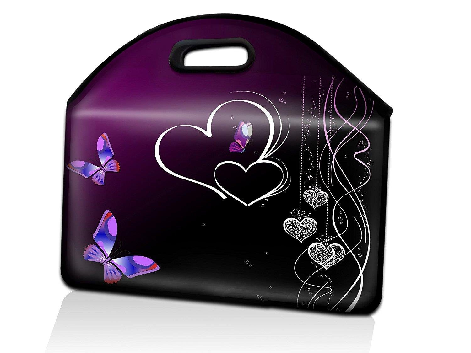 Laptoptasche für Laptops bis 15,4", Herz Schwarz Lila