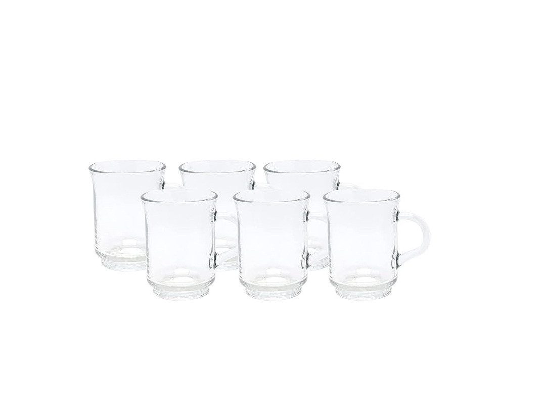 LAV Gläser-Set Ada mit Henkel - 250 ml - 6-teiliges Set für Tee, Kaffee & mehr, 6-tlg., Glas