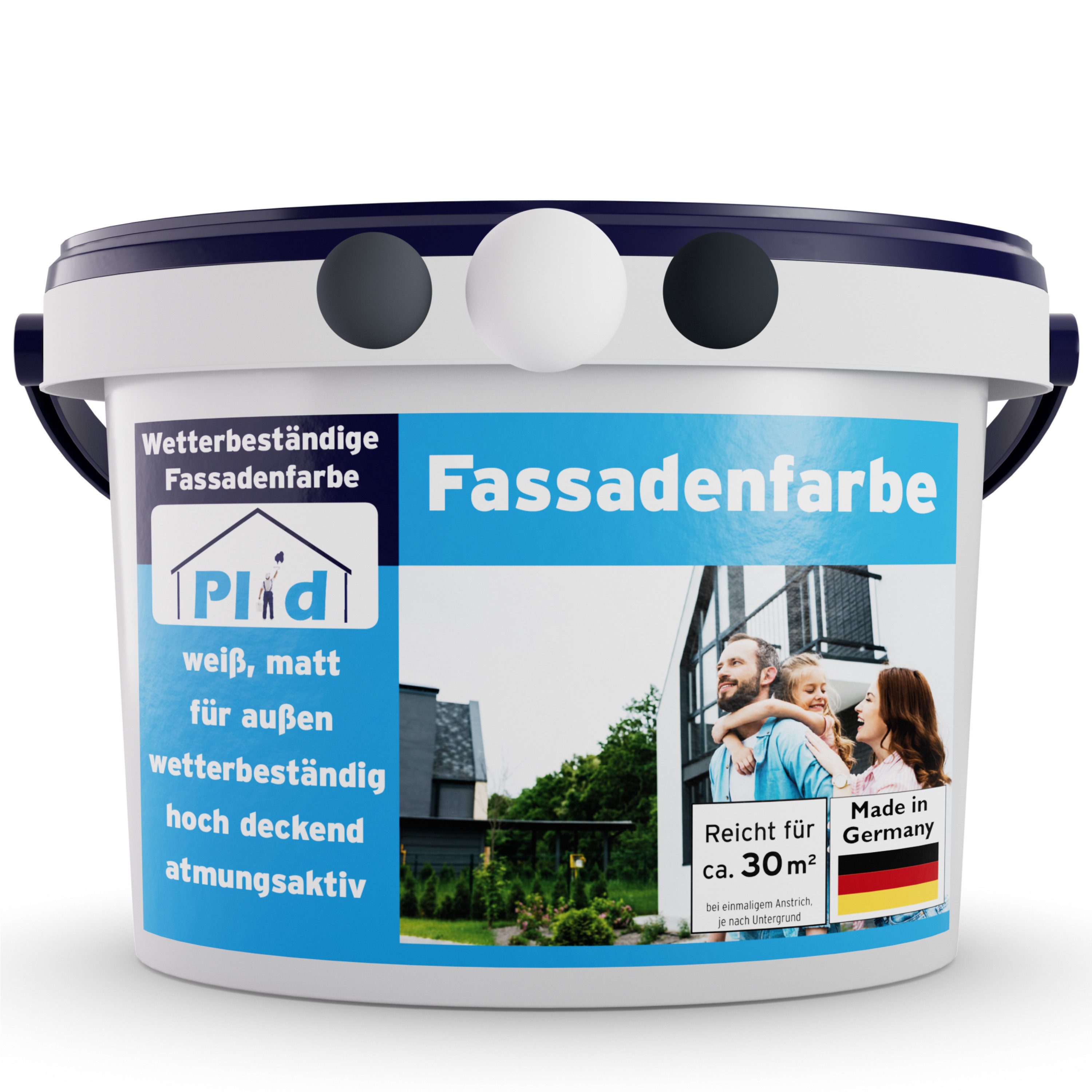 plid Fassadenfarbe Farbe für Fassaden Außen Wetter & UV-beständig / Hochwertig, Schnelltrocknend