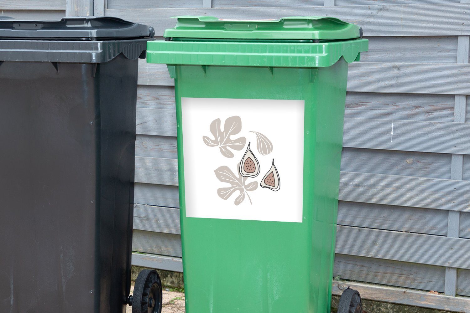 - Mülleimer-aufkleber, Wandsticker Sommer - Mülltonne, (1 Braun MuchoWow Container, Sticker, Abfalbehälter Blatt St),
