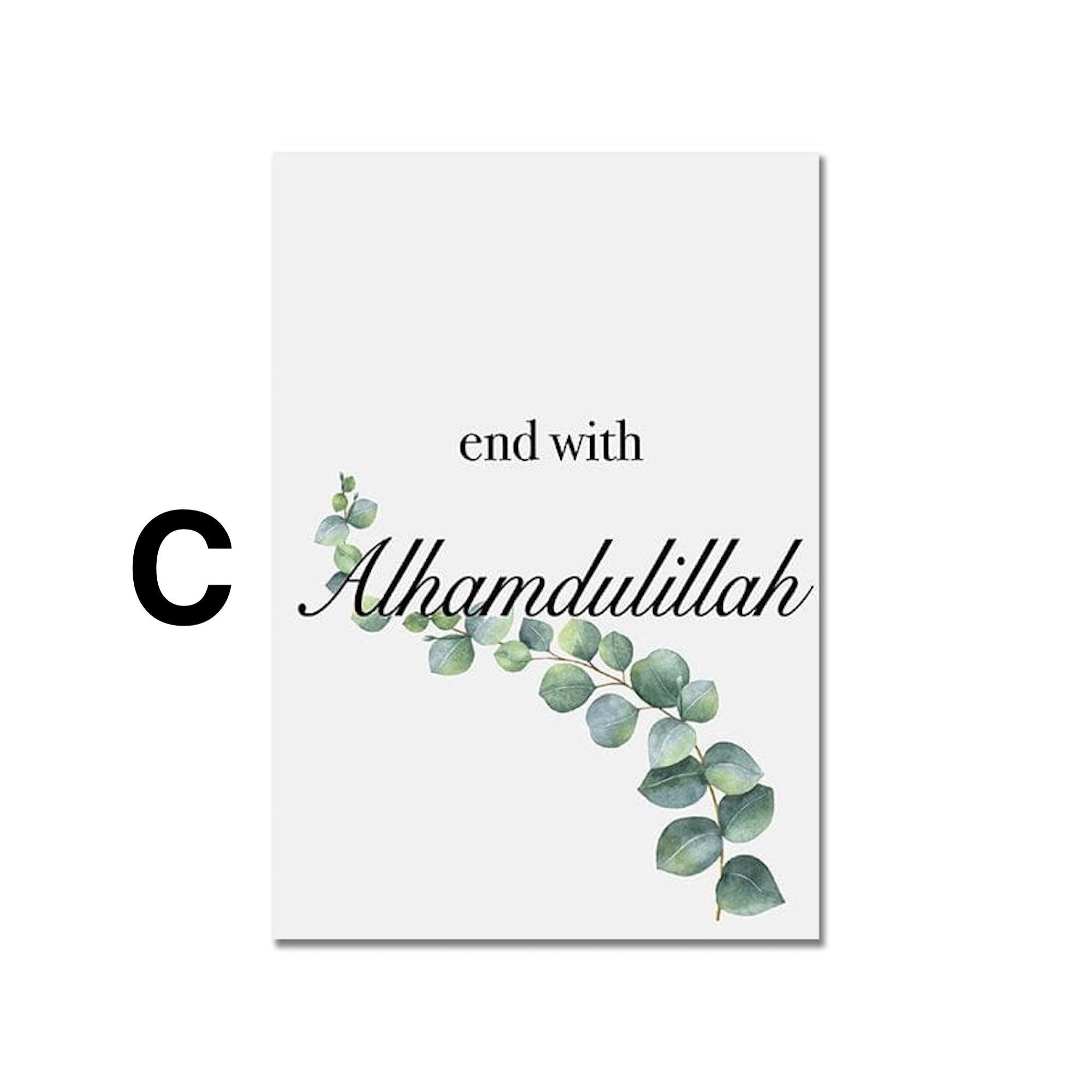 JUSTGOODMOOD Poster Bismillah Alhamdulillah Wandbilder Wohnzimmer Schlafzimmer Wand Deko K, B (1 St)