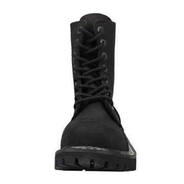 ANGRY ITCH Angry Itch 08-Loch Leder Stiefel Vintage Schwarz Größe 36 Schnürstiefel aus echtem Leder, mit Stahlkappe