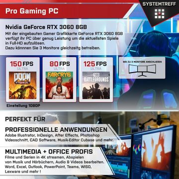 SYSTEMTREFF Basic Gaming-PC (AMD Ryzen 5 7600X, GeForce RTX 3060, 16 GB RAM, 512 GB SSD, Luftkühlung, Windows 11, WLAN)