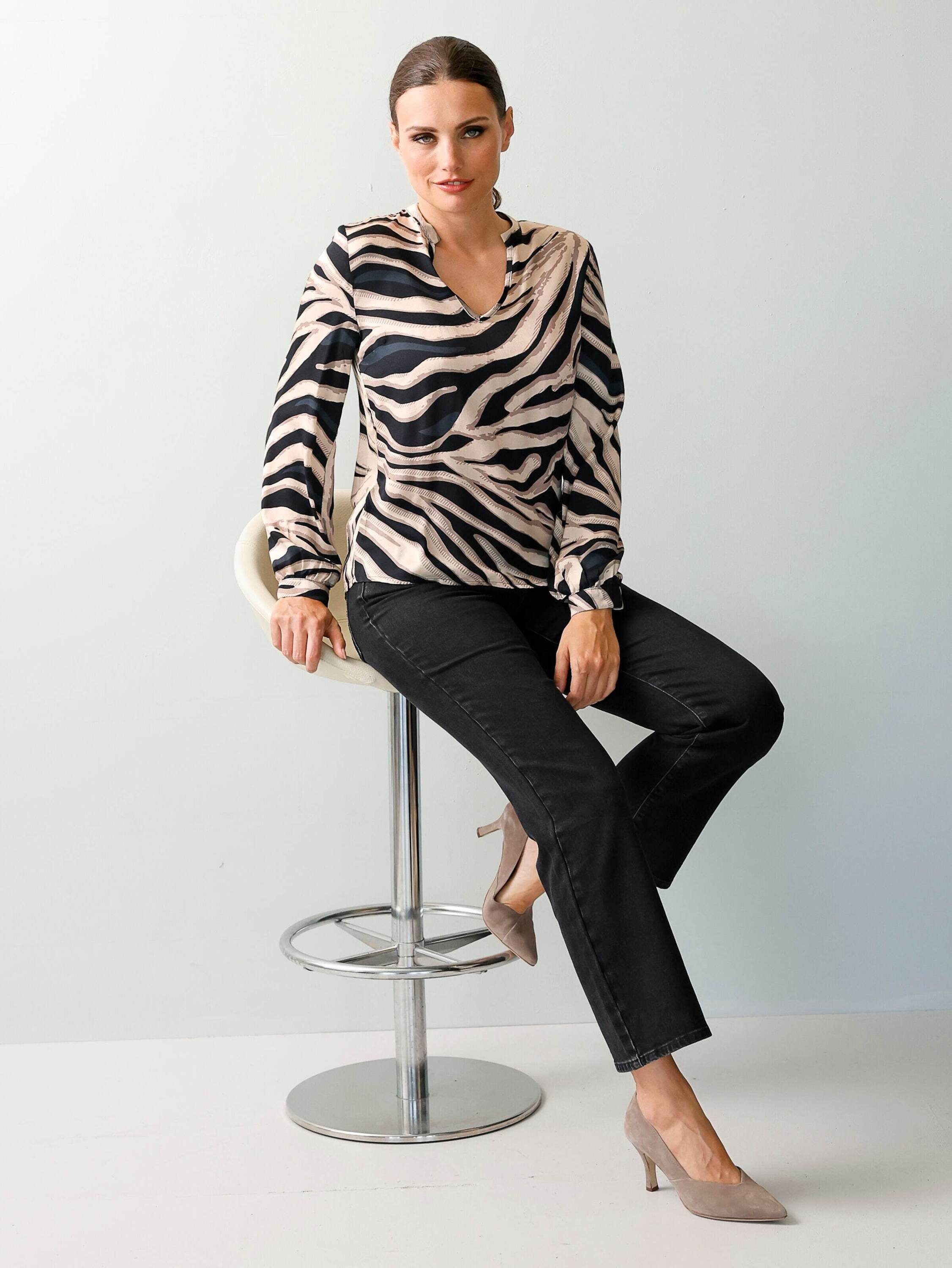 Alba Moda Schlupfbluse Bluse in Animaldessin