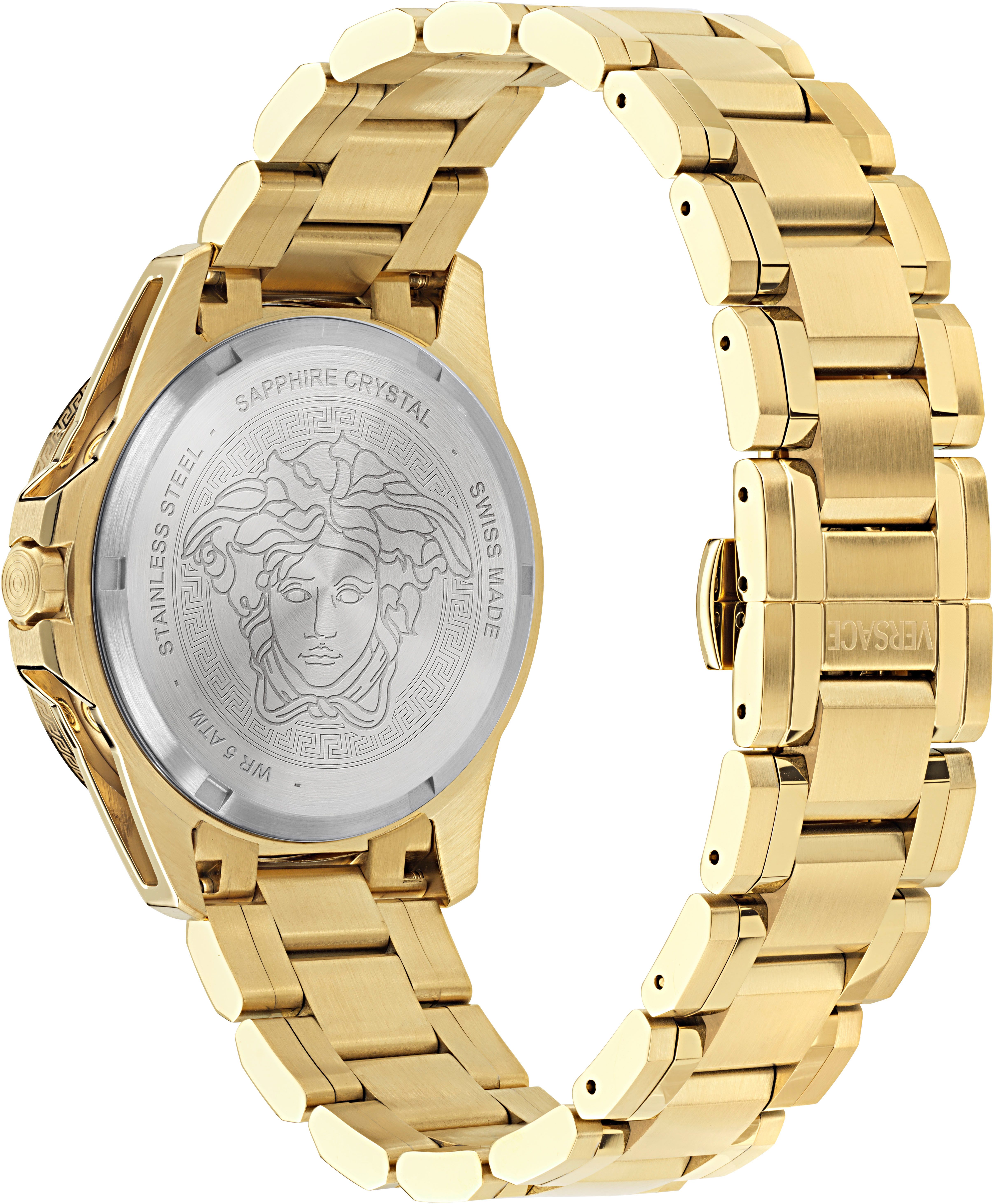 Versace Multifunktionsuhr V-GALAXY MOONPHASE VE0K00425, Quarzuhr,Armbanduhr,Herrenuhr,Swiss Made,Edelstahlarmband,Mondphase