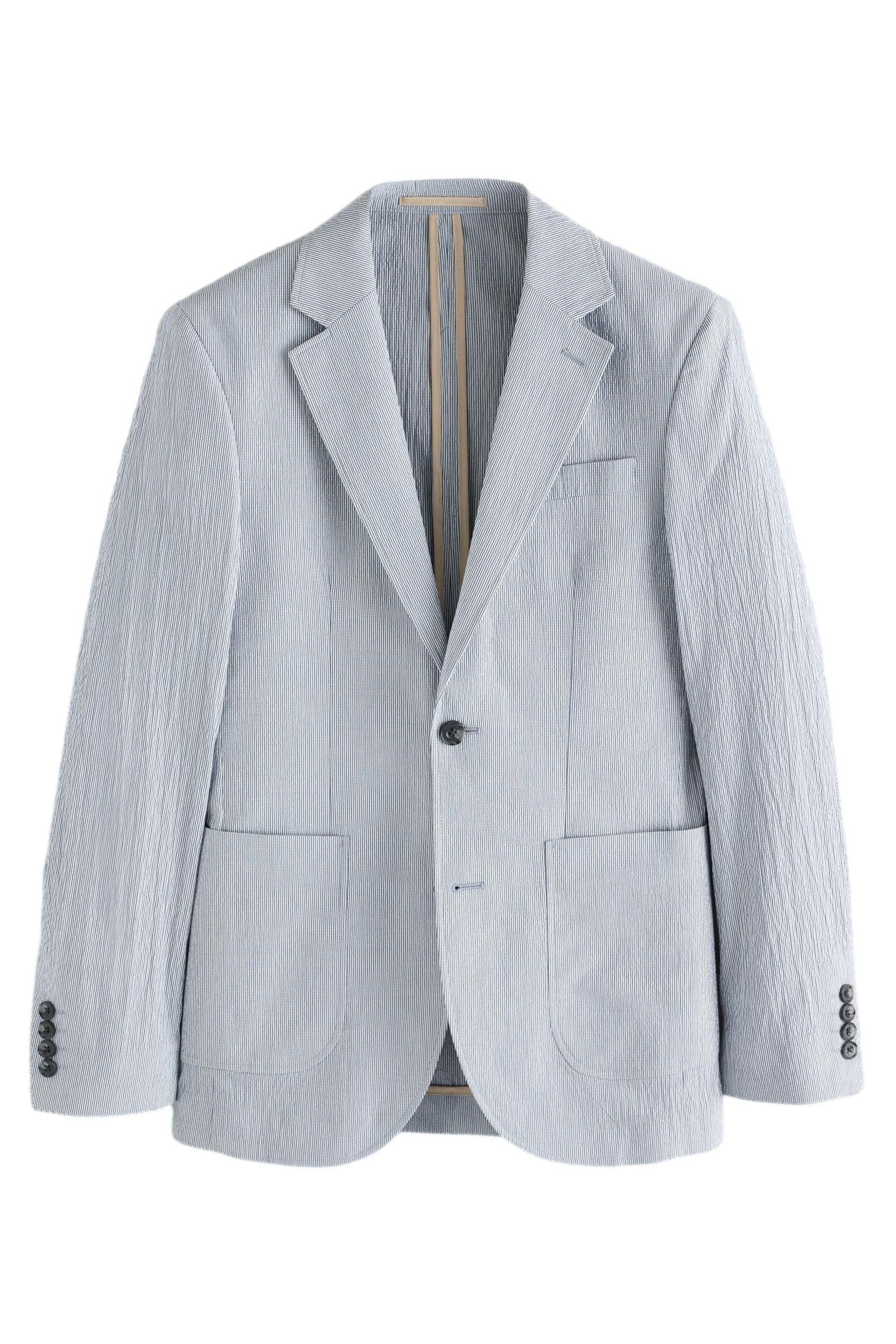 Next Sakko Slim Fit Seersucker-Anzugsakko mit Streifen (1-tlg)