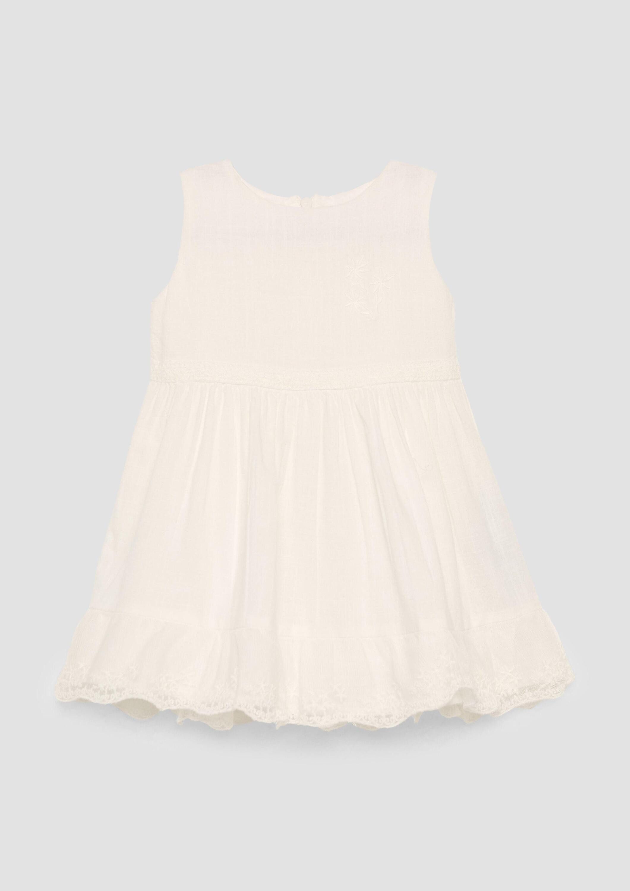 s.Oliver Minikleid Kleid Ausgestelltes Kleid mit Blumenstickerei (1-tlg)