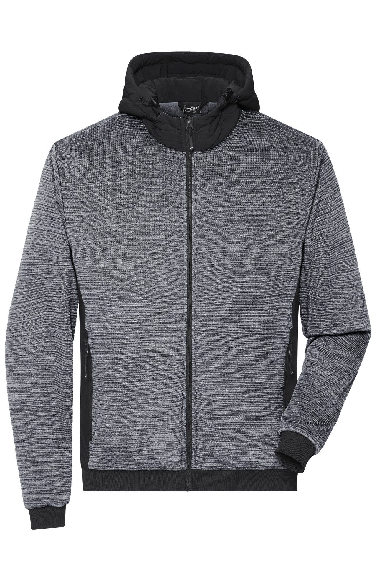 James & Nicholson Strickfleecejacke Herren Strickfleece Jacke im attraktiven Materialmix JN1844 pflegeleicht mit Wattierung