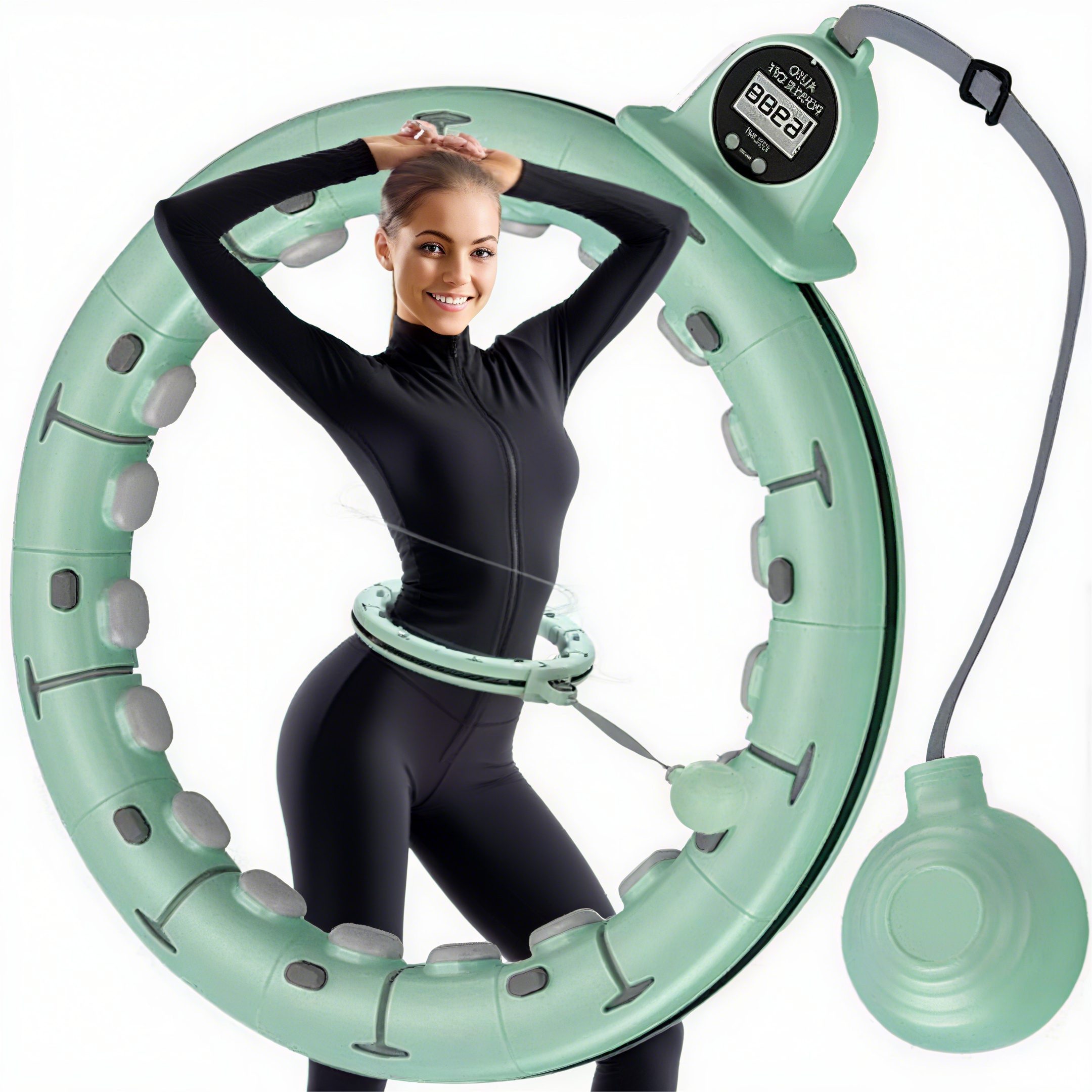 POPOLIC Hula-Hoop-Reifen Einstellbare Smart Einstellbare Leise Hula Hoop Reifen (1-tlg., Geeignet für Gewichtsverlust, Fitness, apfelförmige Figur), Mit intelligentem Zähler