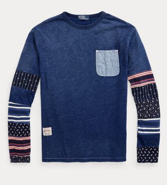 Ralph Lauren Sweatshirt POLO RALPH LAUREN PATCHWORK DYED Indigo Jersey Shirt Sweatshirt Sweate