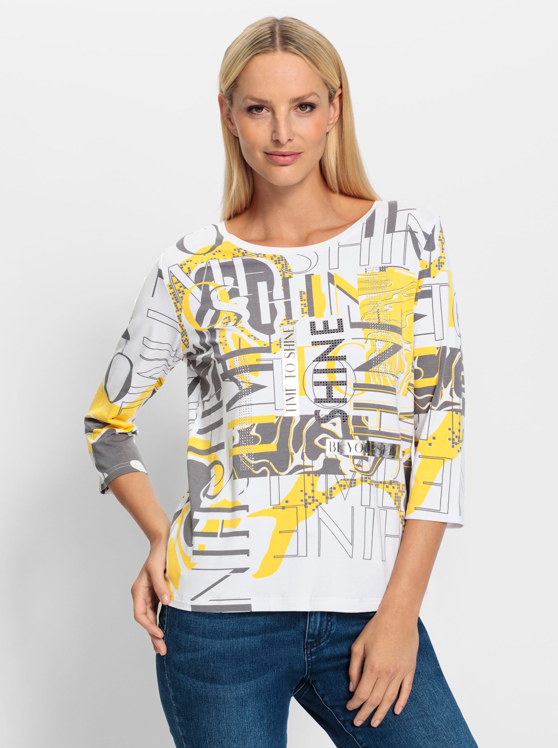 heine 3/4-Arm-Shirt "Druck-Shirt", (1 tlg.) günstig online kaufen