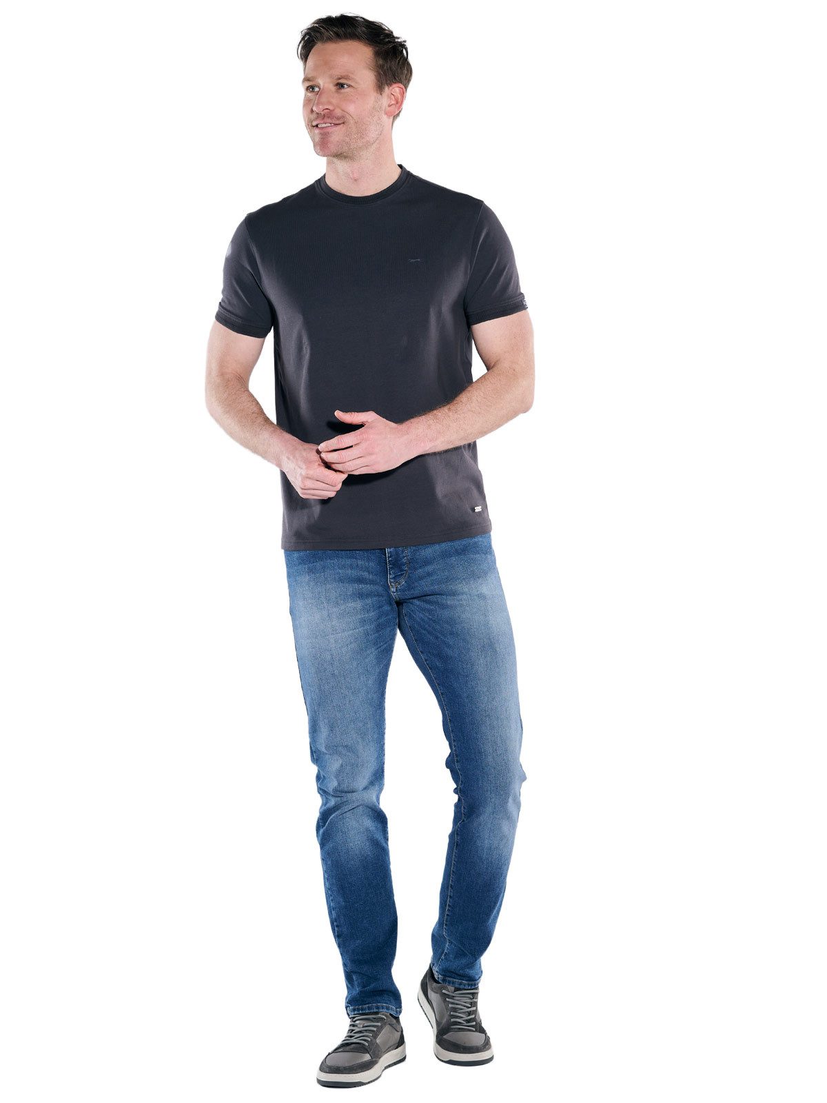 Engbers T-Shirt Herren Rundhals T-Shirt, Saphirblau