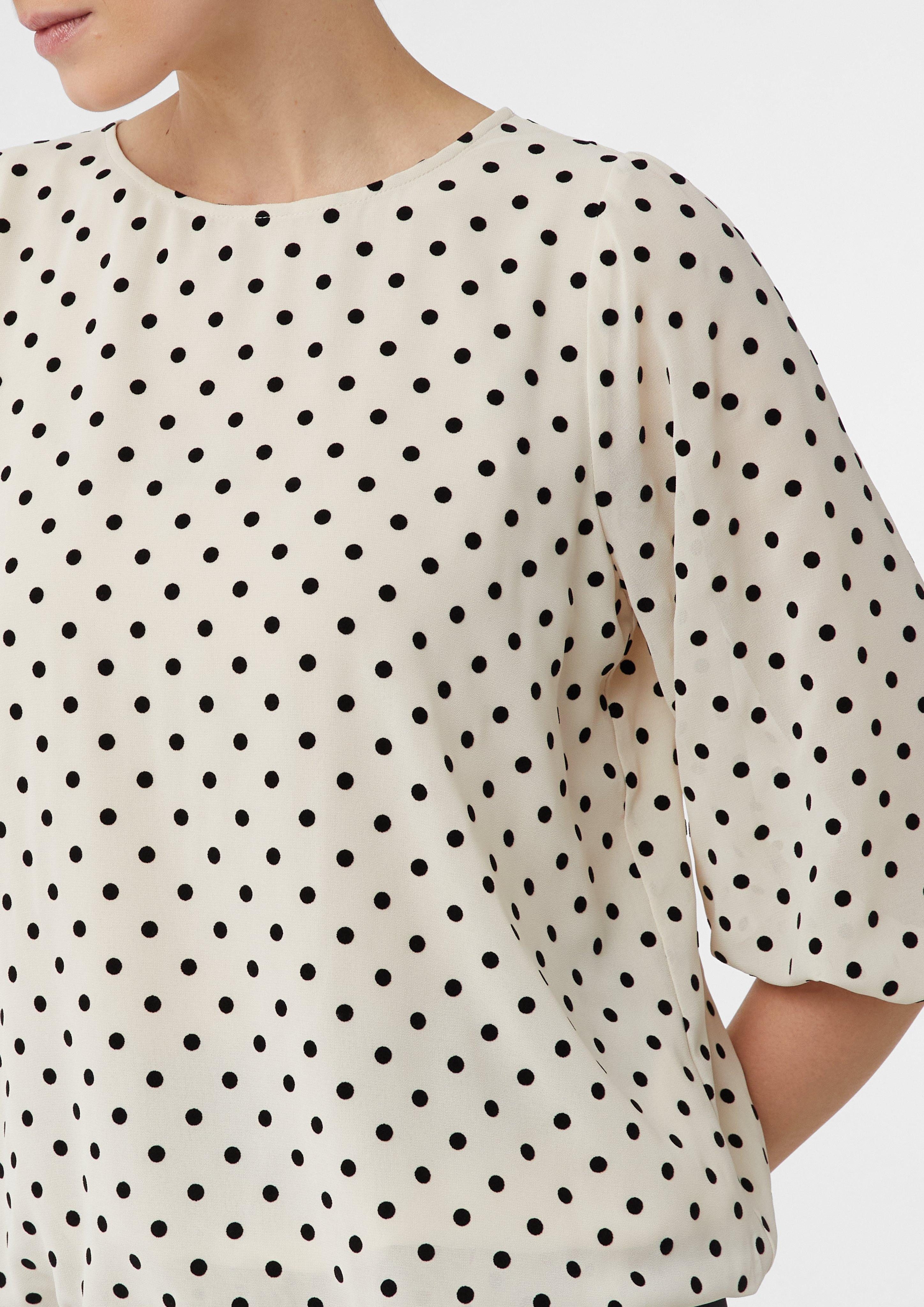 comma 3/4-Arm-Shirt Chiffonbluse mit Polka Dots günstig online kaufen