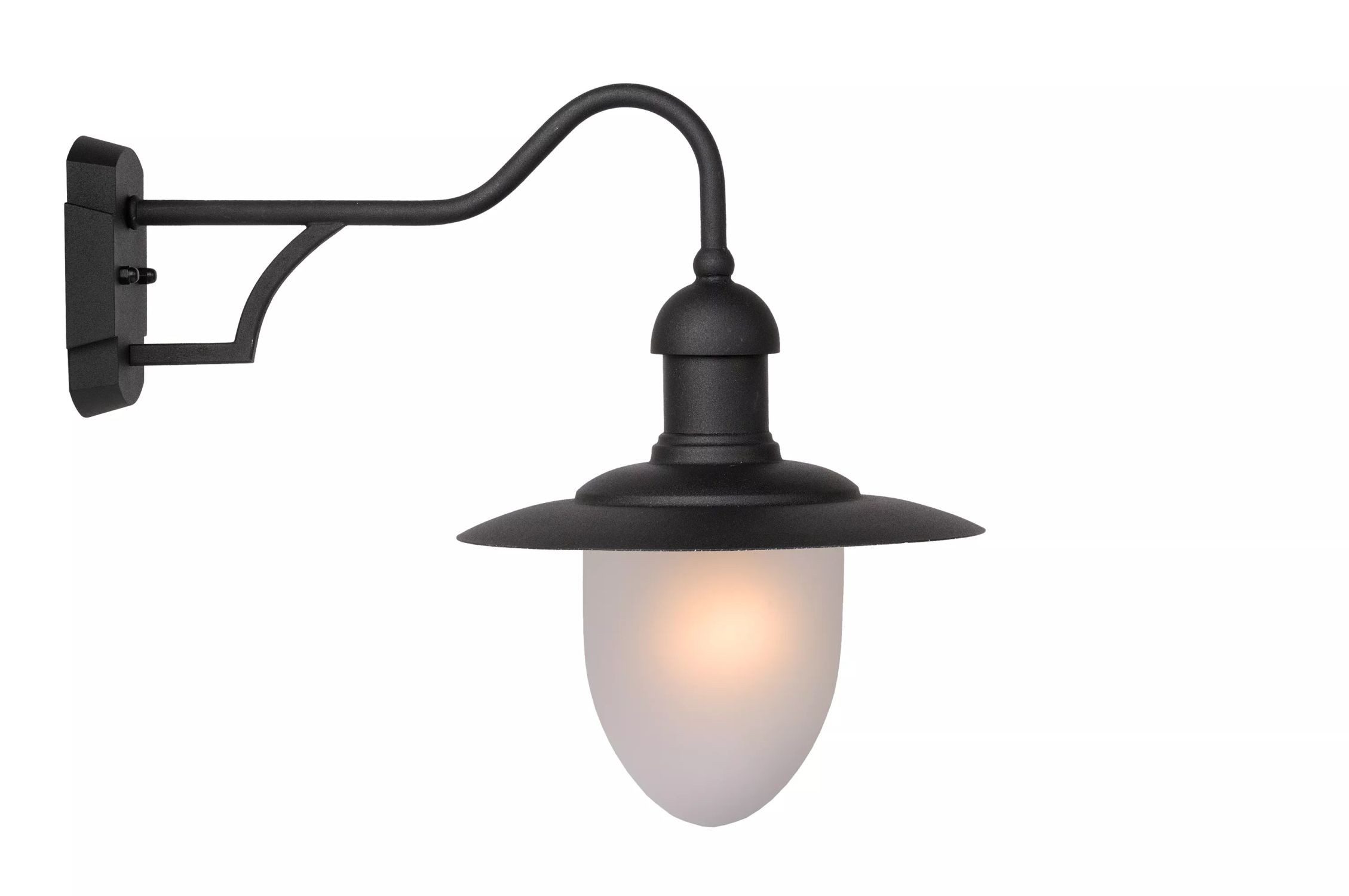 Licht-Erlebnisse Außen-Wandleuchte SOLU, ohne Leuchtmittel, Metall Glas E27 IP44 36 cm hoch Schwarz Weiß Vintage Design