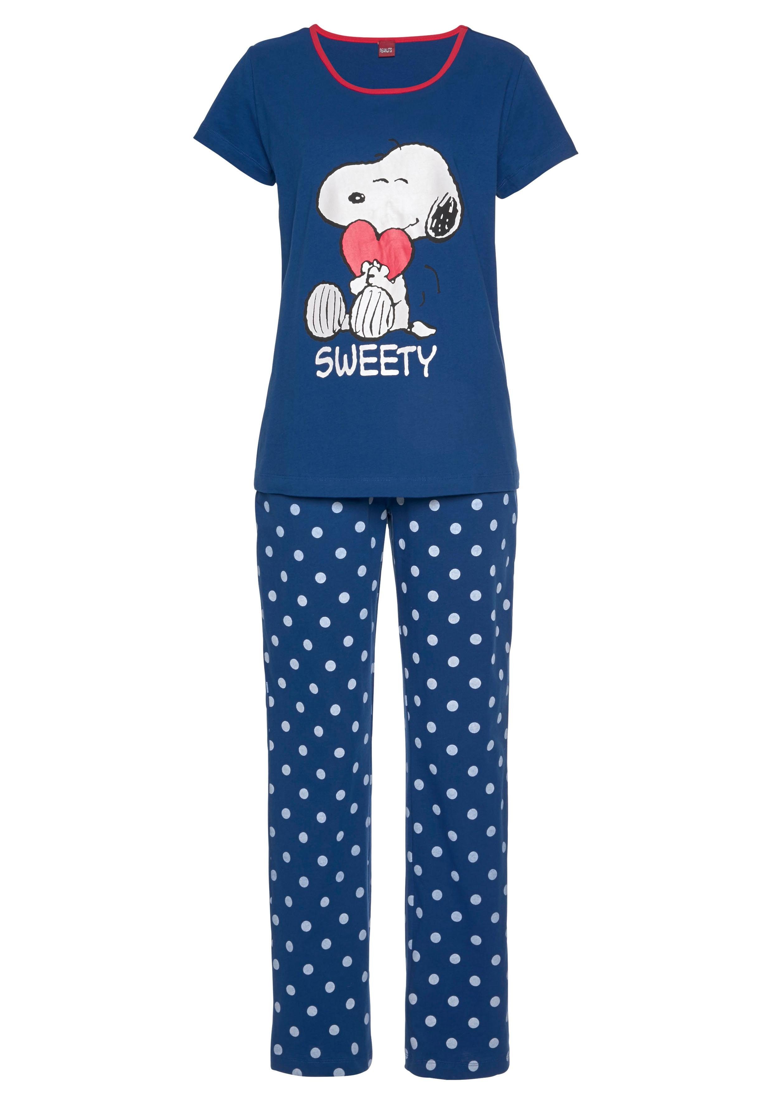 (2 Pünktchen-Hose Pyjama Stück) und Snoopy-Druck PEANUTS 1 mit tlg.,